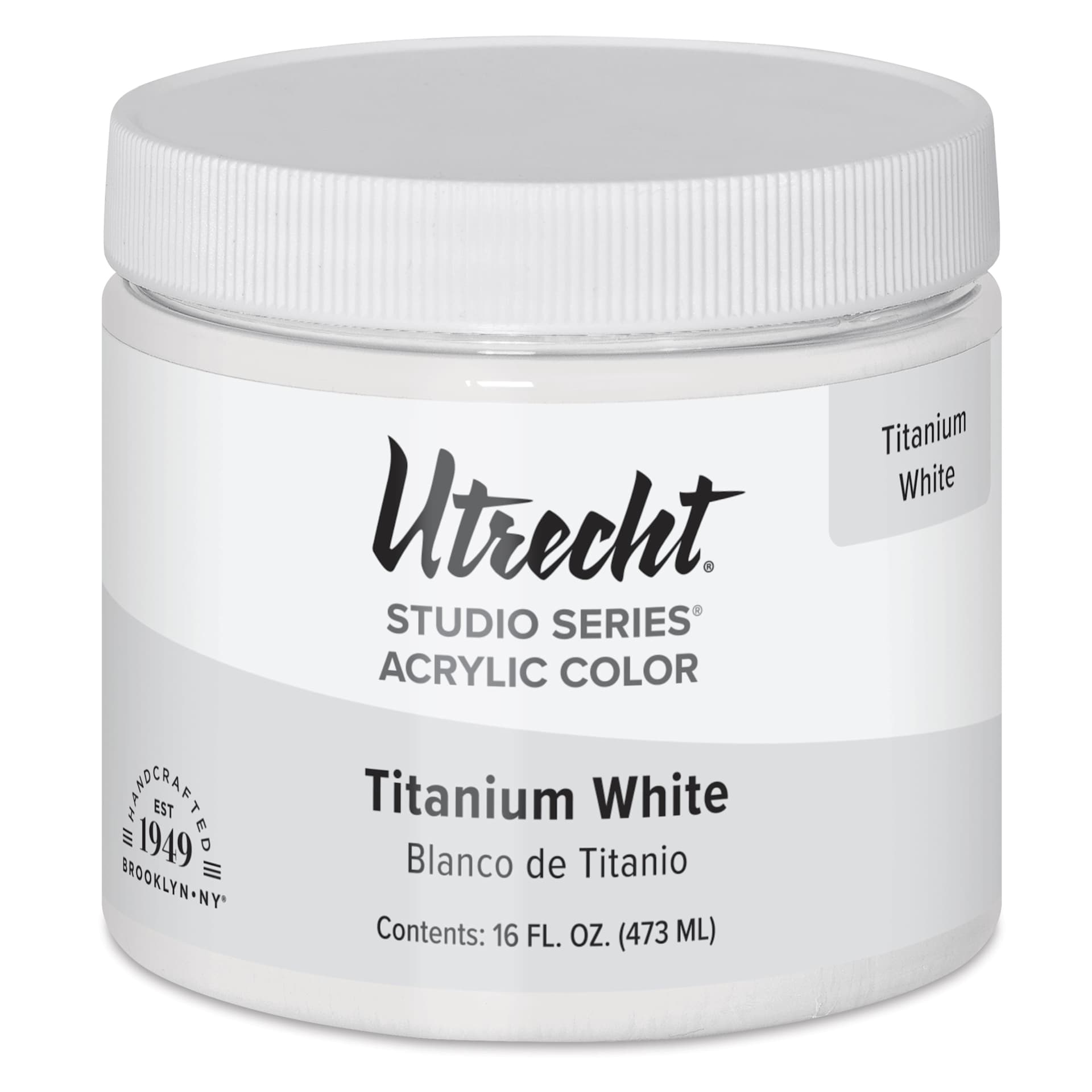 Utrecht Studio Series Acrylic Paint - Titanium White, 473 ml Jar