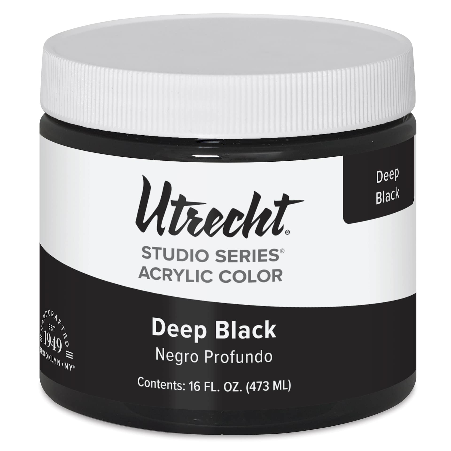 Utrecht Studio Series Acrylic Paint - Deep Black, Pint
