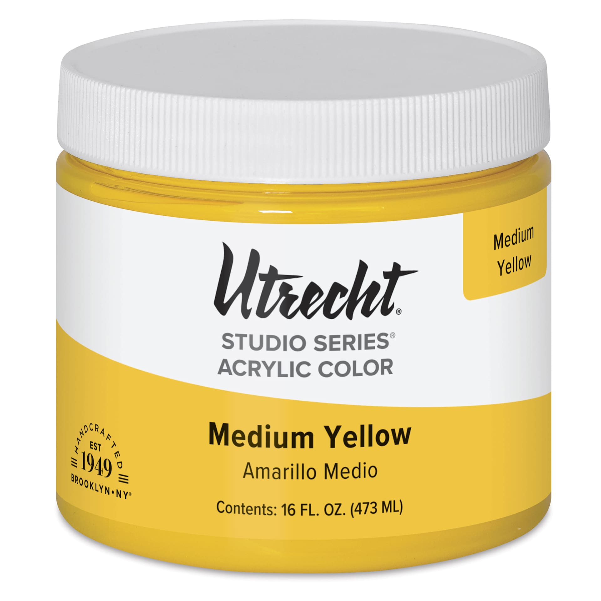 Utrecht Studio Series Acrylic Paint - Medium Yellow, Pint