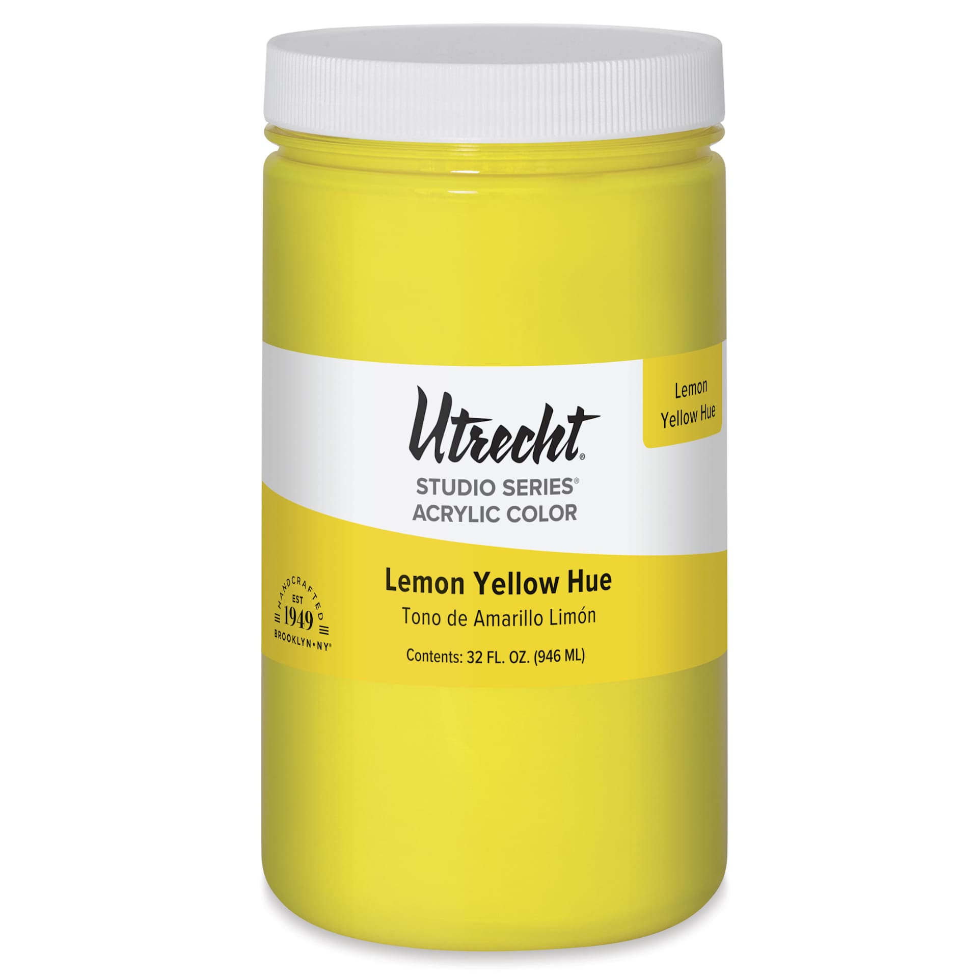 Utrecht Studio Series Acrylic Paint - Lemon Yellow Hue, Quart