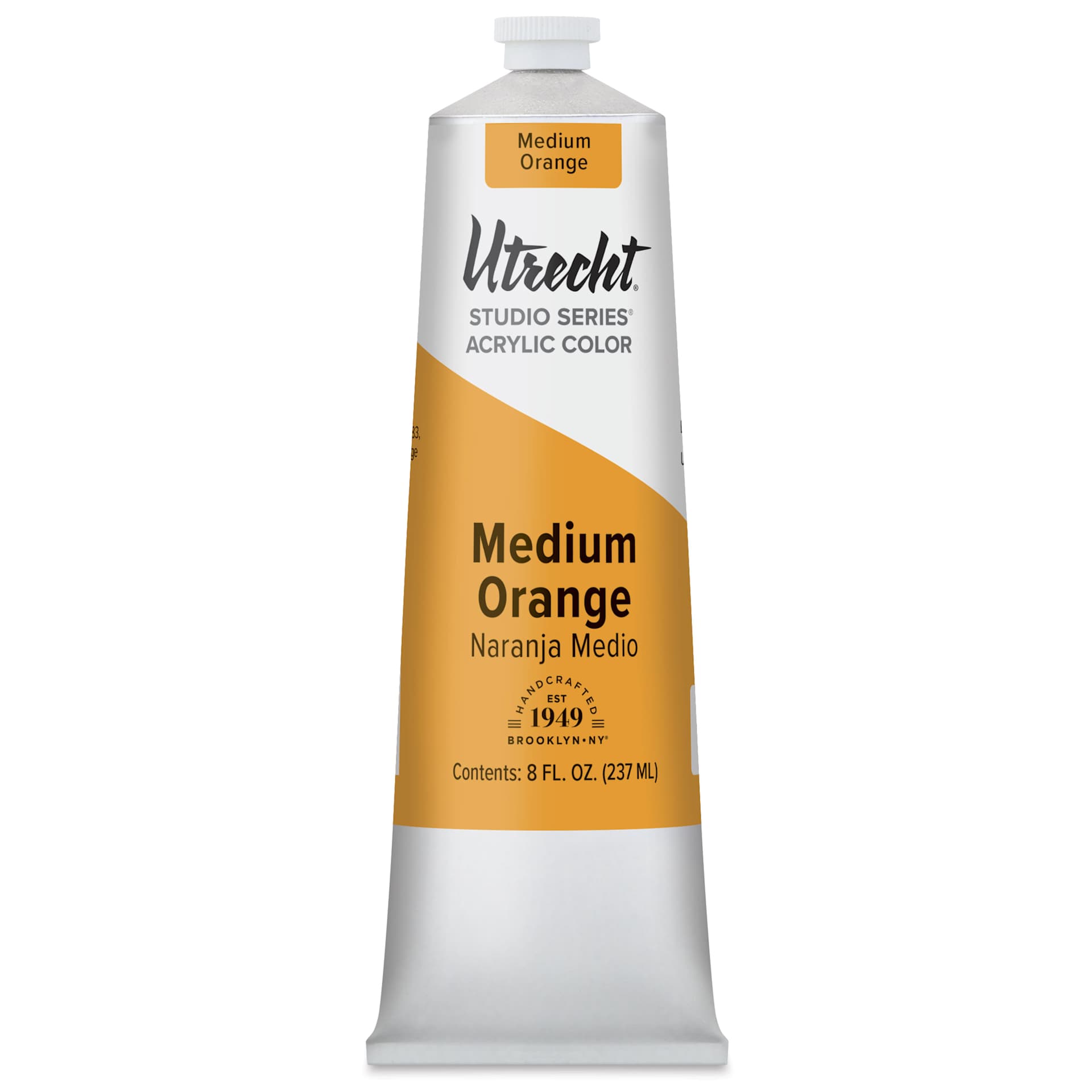 Utrecht Studio Series Acrylic Paint - Medium Orange, 237 ml tube