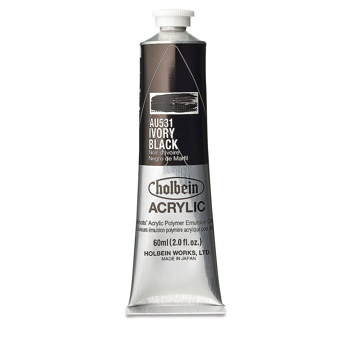 Holbein Heavy Body Artist Acrylics - Ivory Black, 60 ml tube