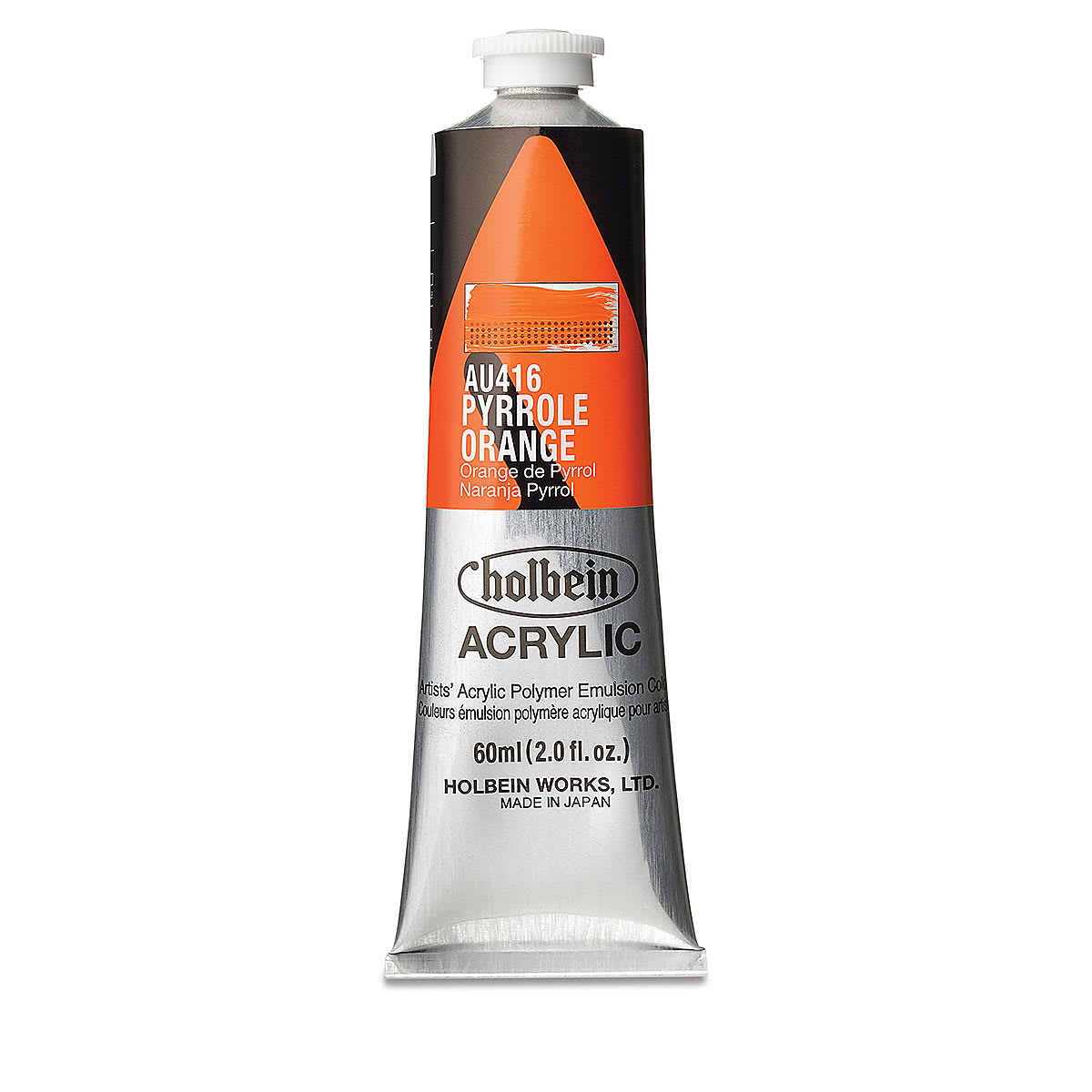 Holbein Heavy Body Artist Acrylics - Pyrrole Orange, 60 ml tube