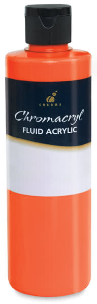Chromacryl Fluid Acrylic - Orange Vermilion, 250 ml