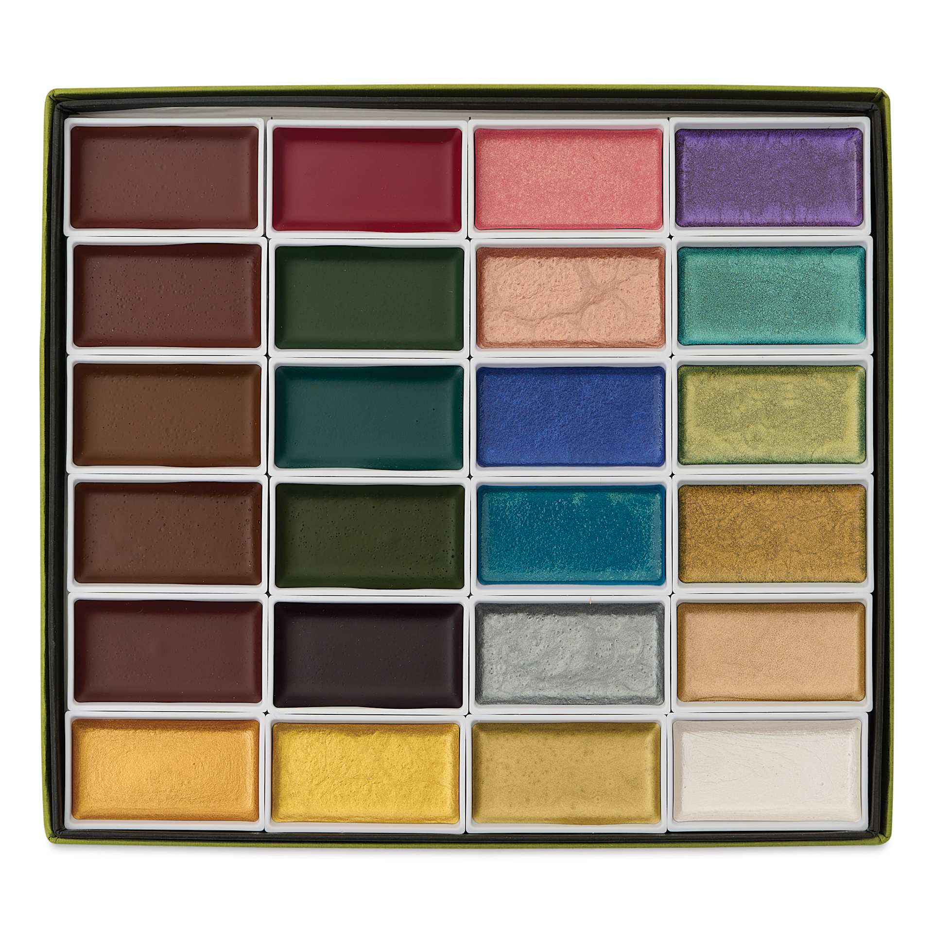Kuretake Gansai Tambi Watercolor Paint Pans - BLICK Exclusive, Set of 24, Exclusive Metallic Assorted Colors included in the set