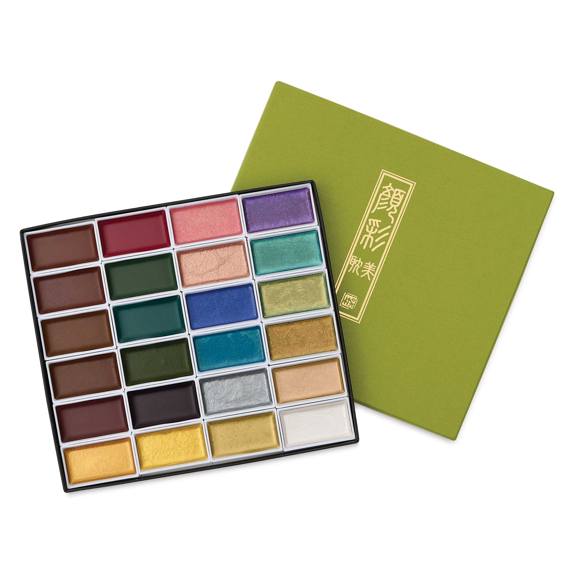Kuretake Gansai Tambi Watercolor Paint Pans - BLICK Exclusive, Set of 24, Exclusive Metallic Assorted Colors