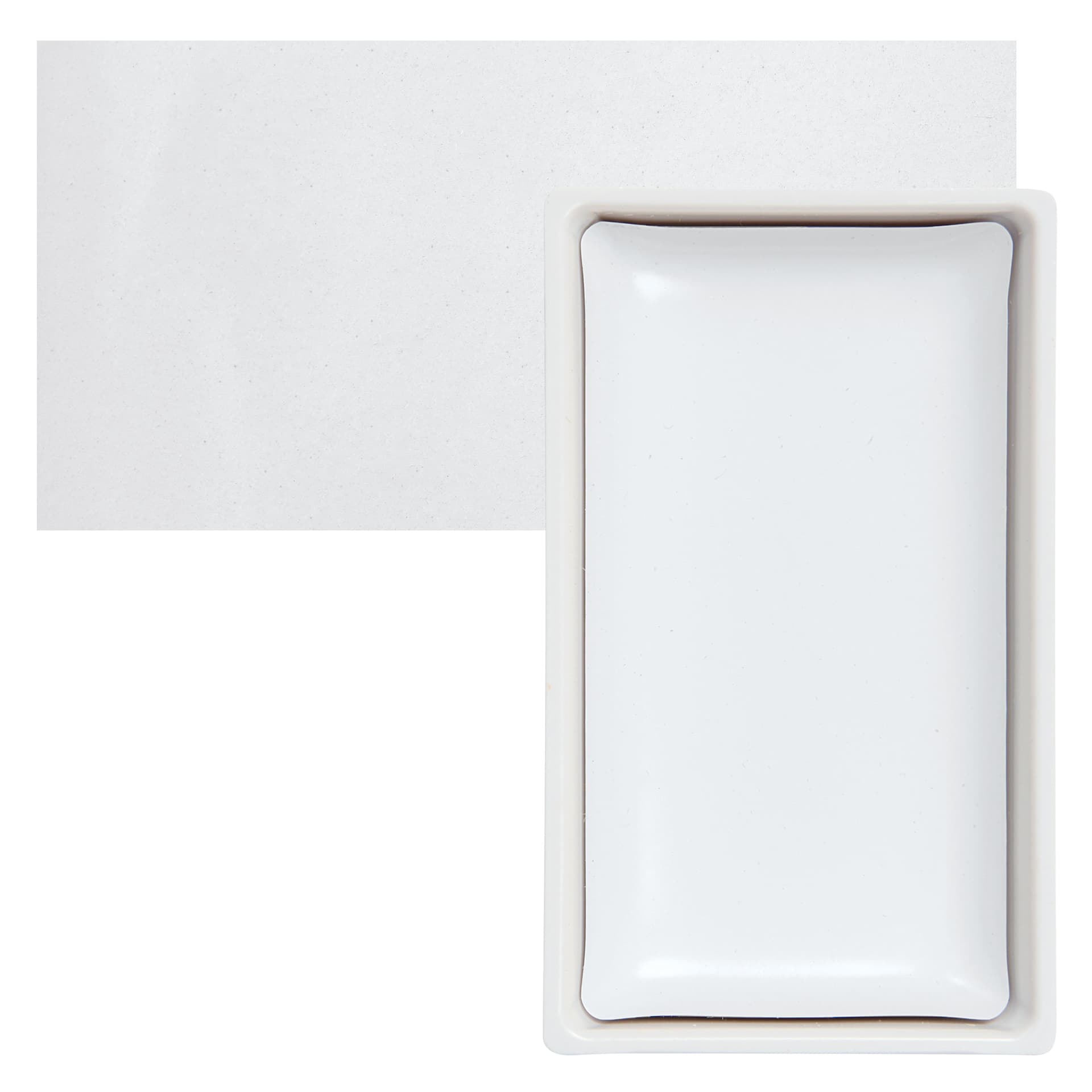 Kuretake Gansai Tambi Watercolor Pan - White pan and swatch