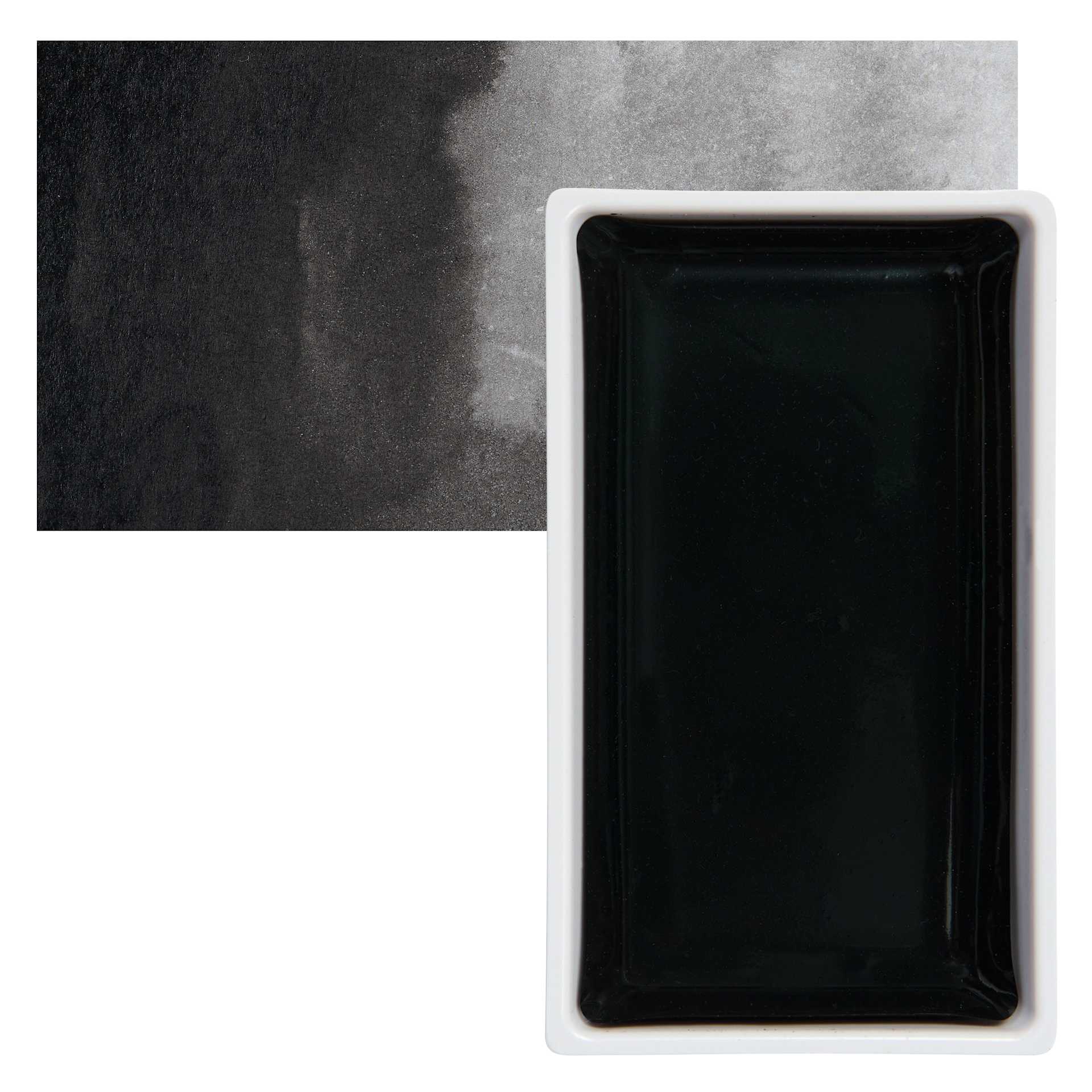 Kuretake Gansai Tambi Watercolor Pan - Black pan and swatch
