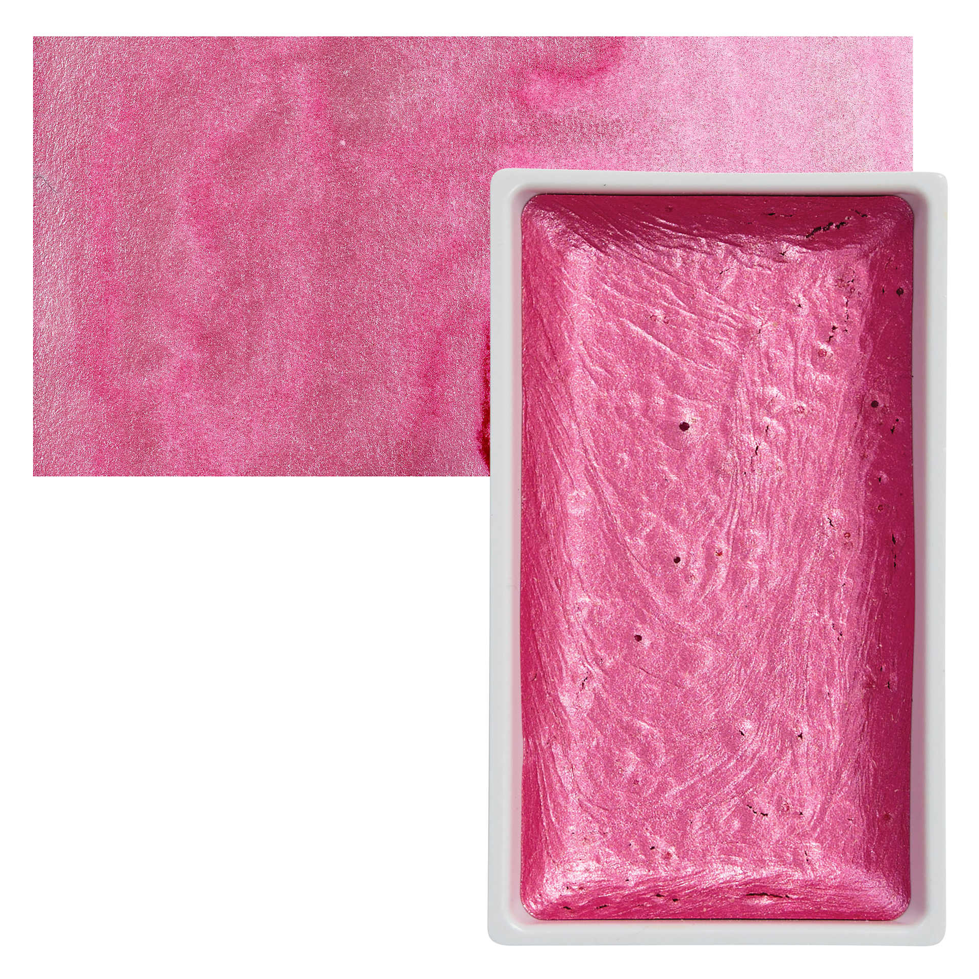 Kuretake Gansai Tambi Watercolor Pan - Pearl Pink pan and swatch