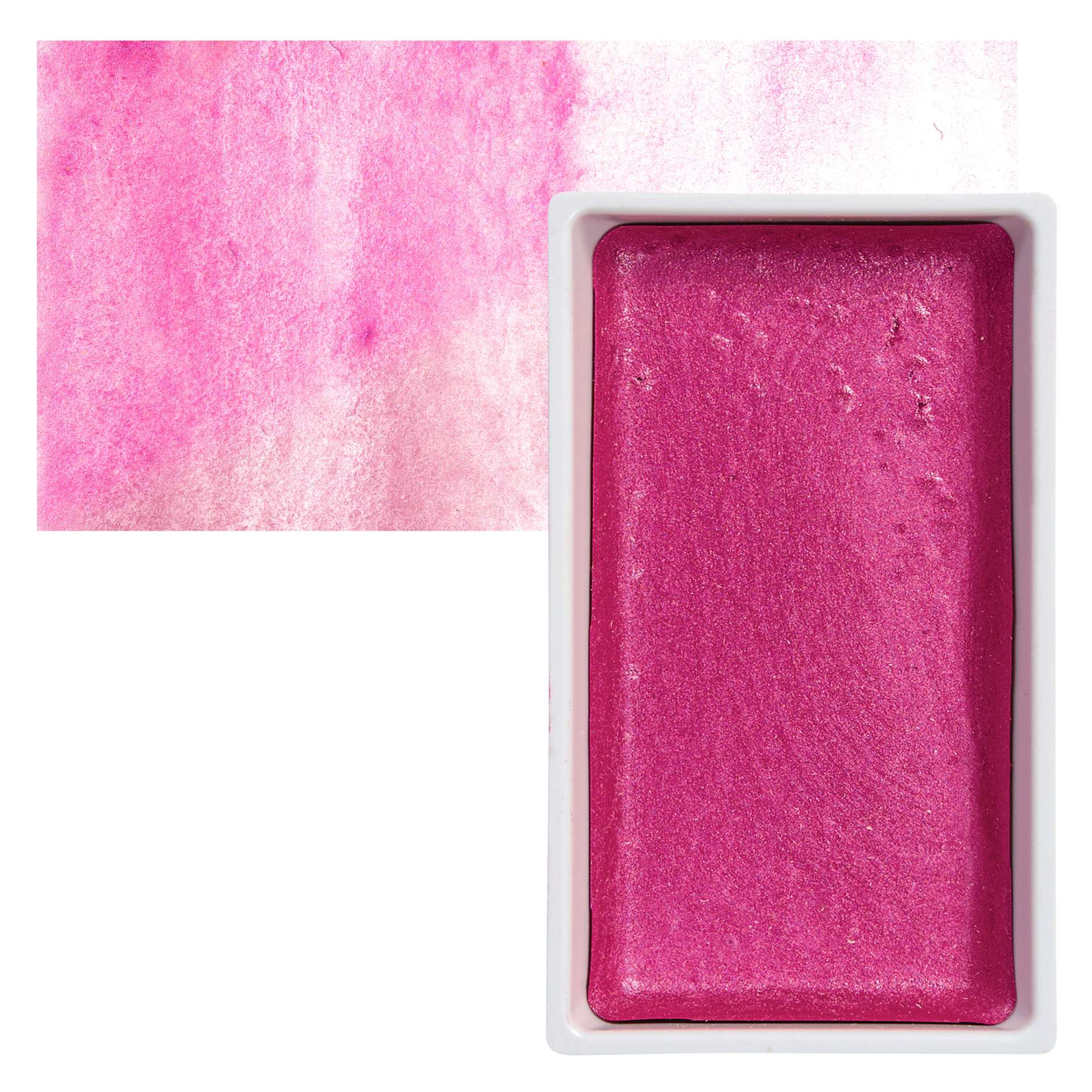 Kuretake Gansai Tambi Watercolor Pan - Gem Pink pan and swatch