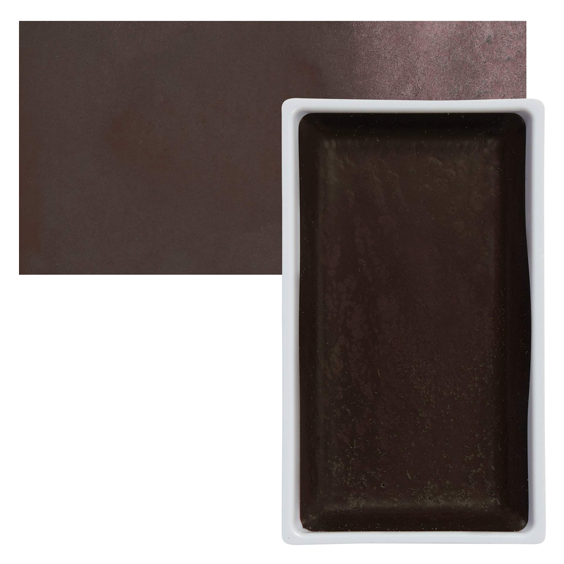 Kuretake Gansai Tambi Watercolor Pan - Graphite Red pan and swatch