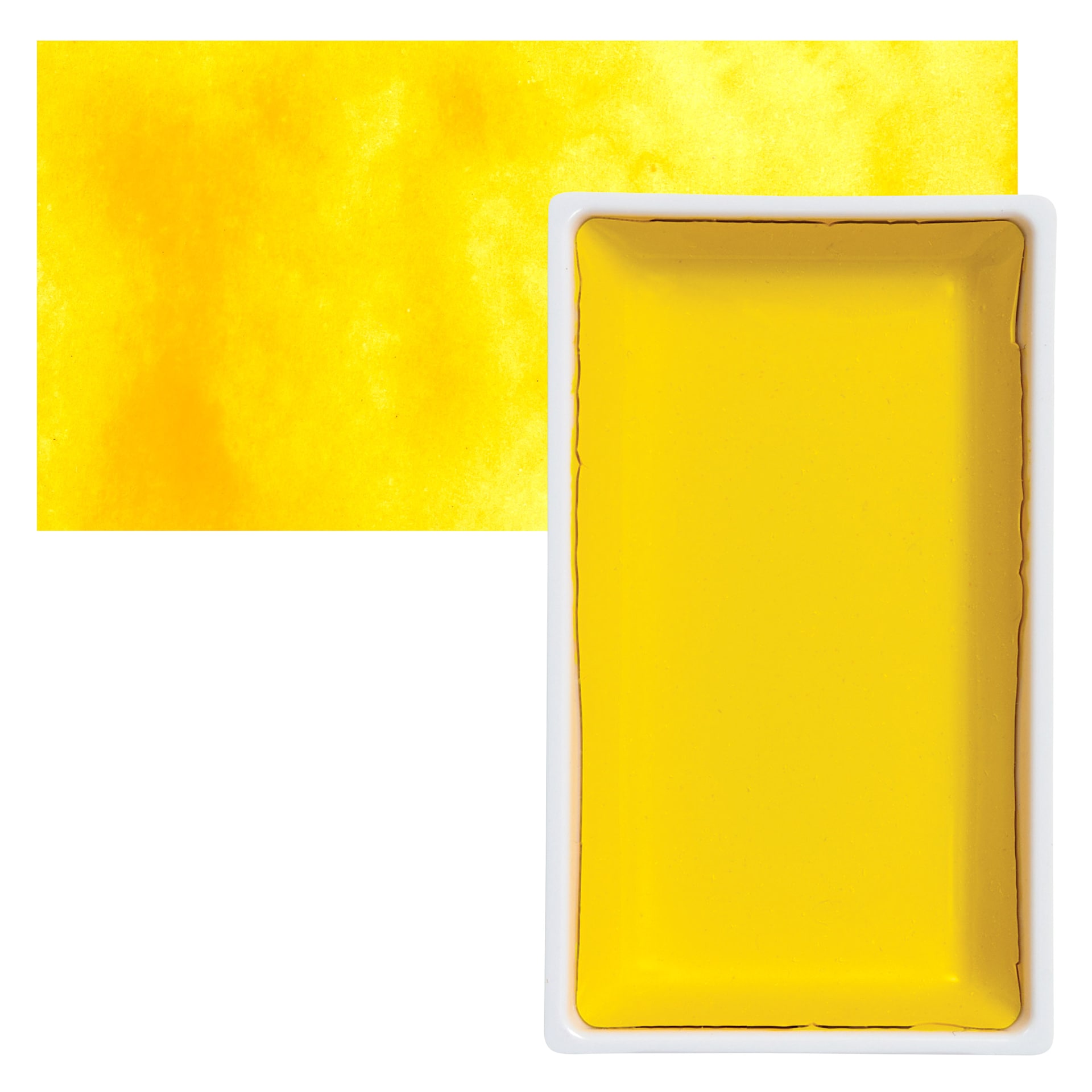 Kuretake Gansai Tambi Watercolor Pan - Cadmium Yellow pan and swatch