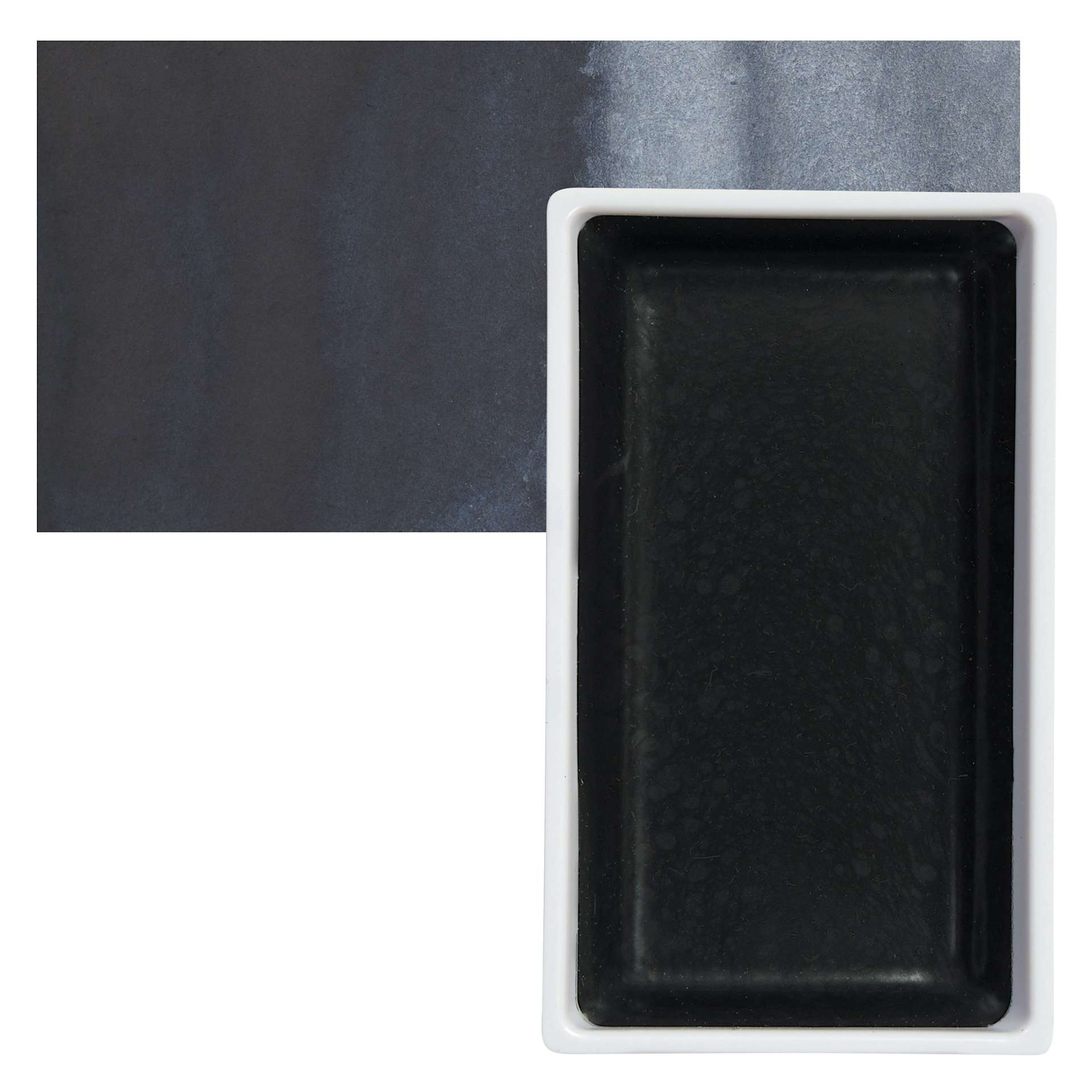 Kuretake Gansai Tambi Watercolor Pan - Graphite Blue pan and swatch