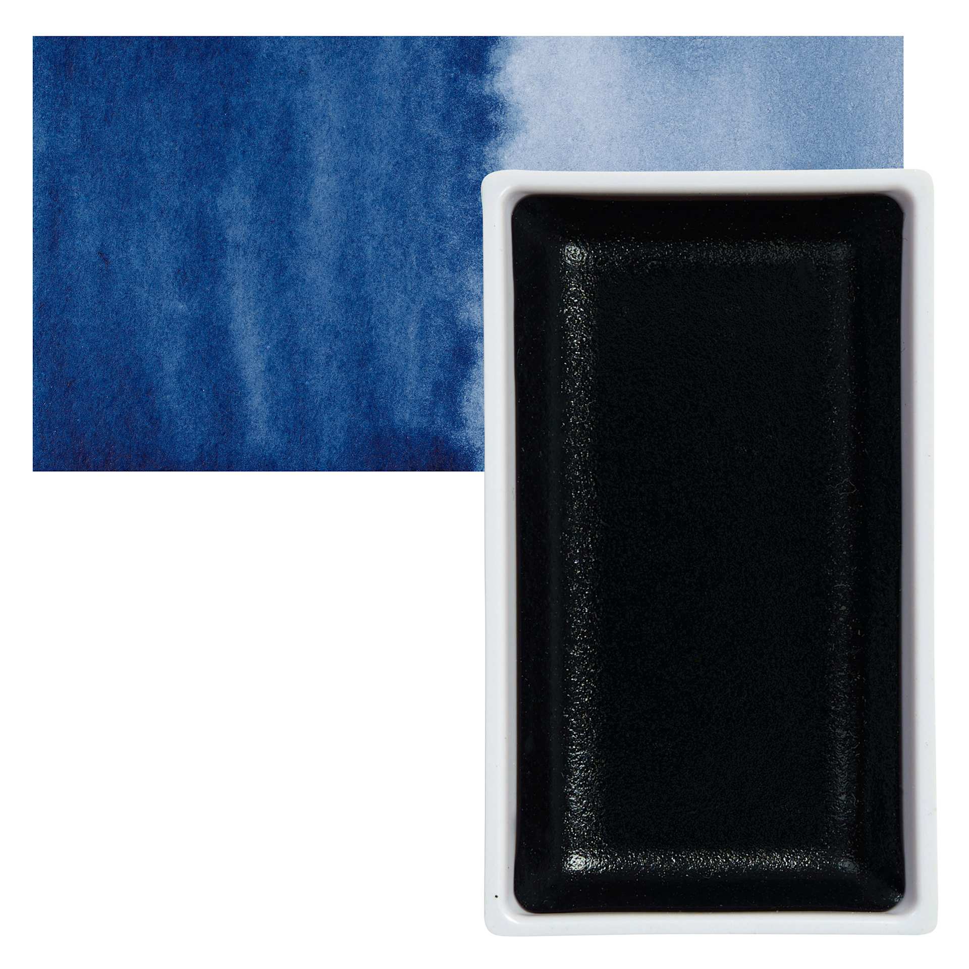 Kuretake Gansai Tambi Watercolor Pan - Prussian Blue pan and swatch