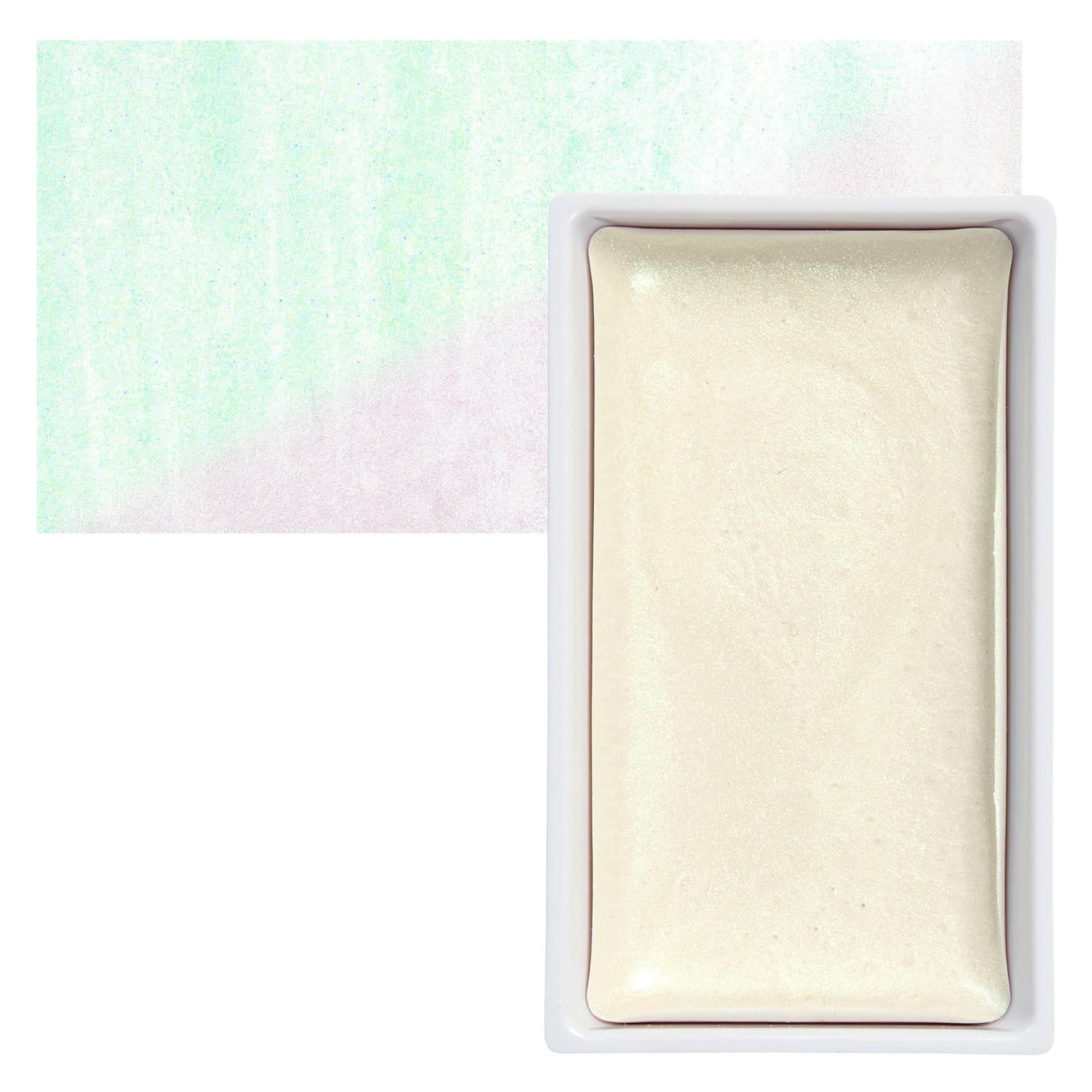 Kuretake Gansai Tambi Watercolor Pan - Opal Green pan and swatch