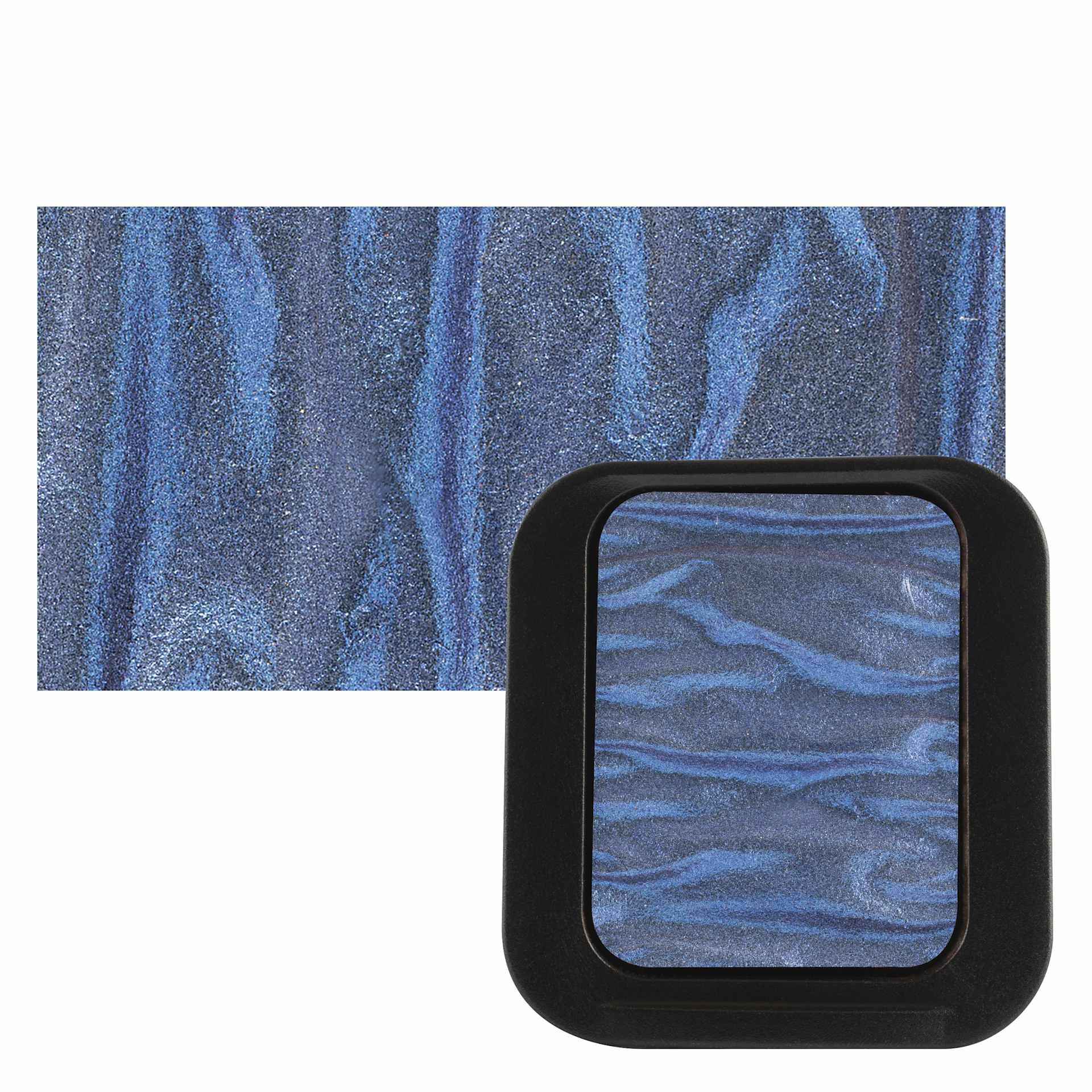 Finetec Artist Mica Watercolor - High Chroma Blue pan and swatch