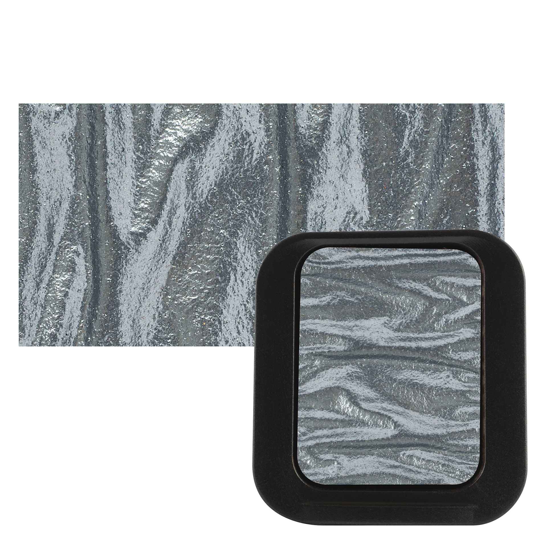 Finetec Artist Mica Watercolor - Blue Silver pan and swatch
