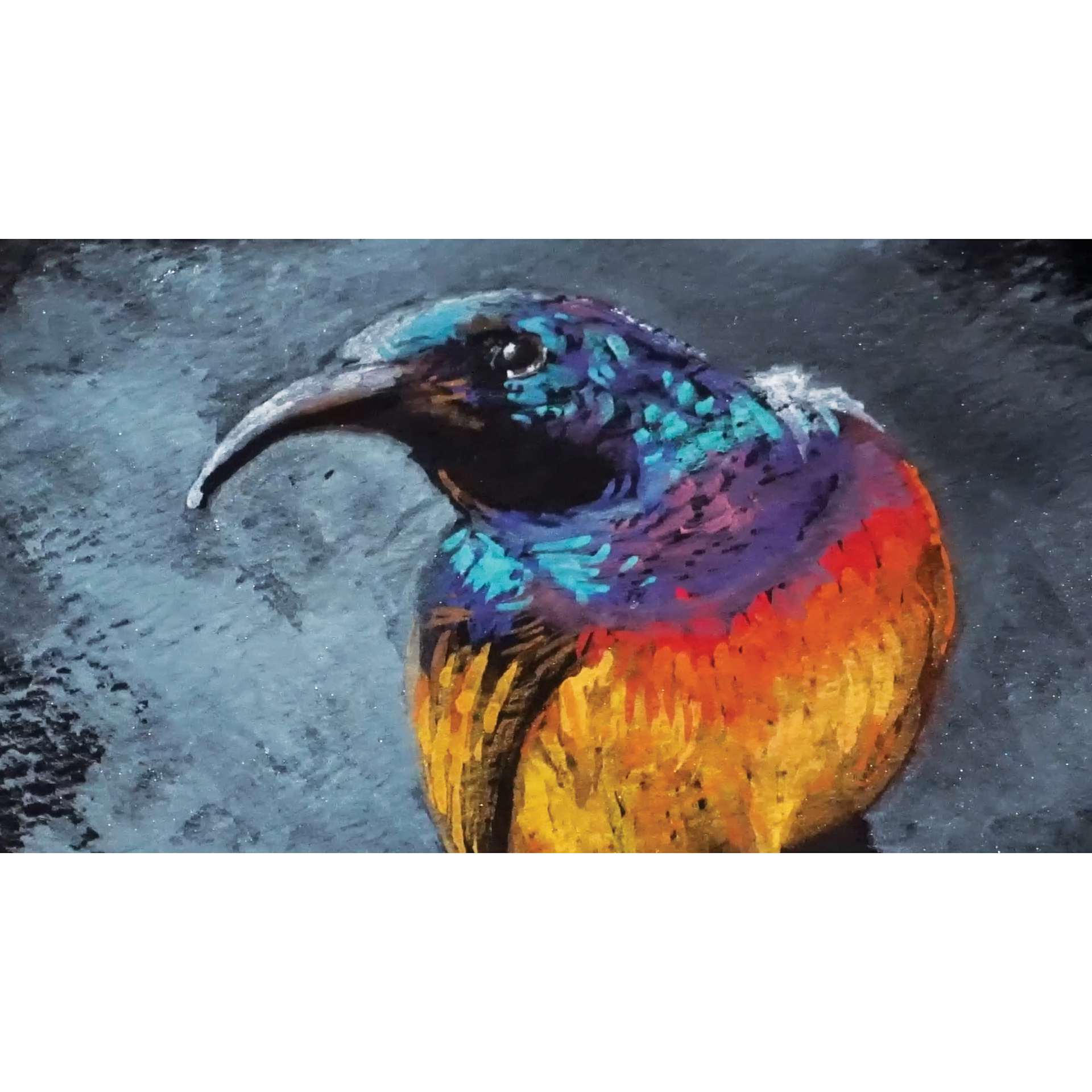 Finetec Artist Mica Watercolor Pans, close-up of bird painting