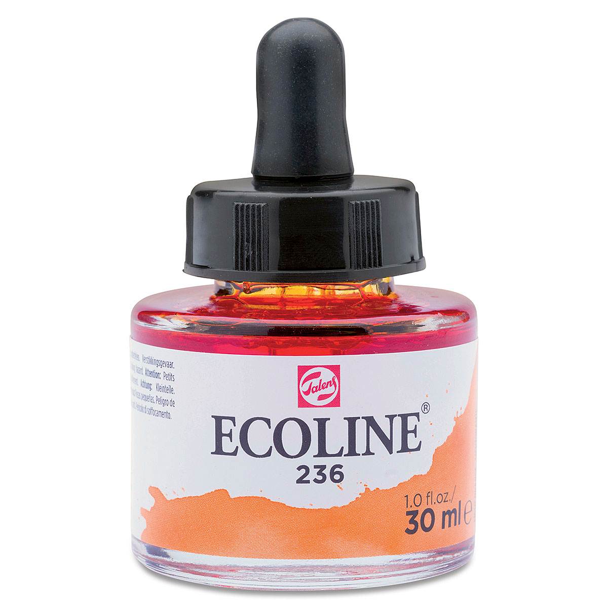 Ecoline Liquid Watercolor with Dropper - Deep Orange, 30 ml jar