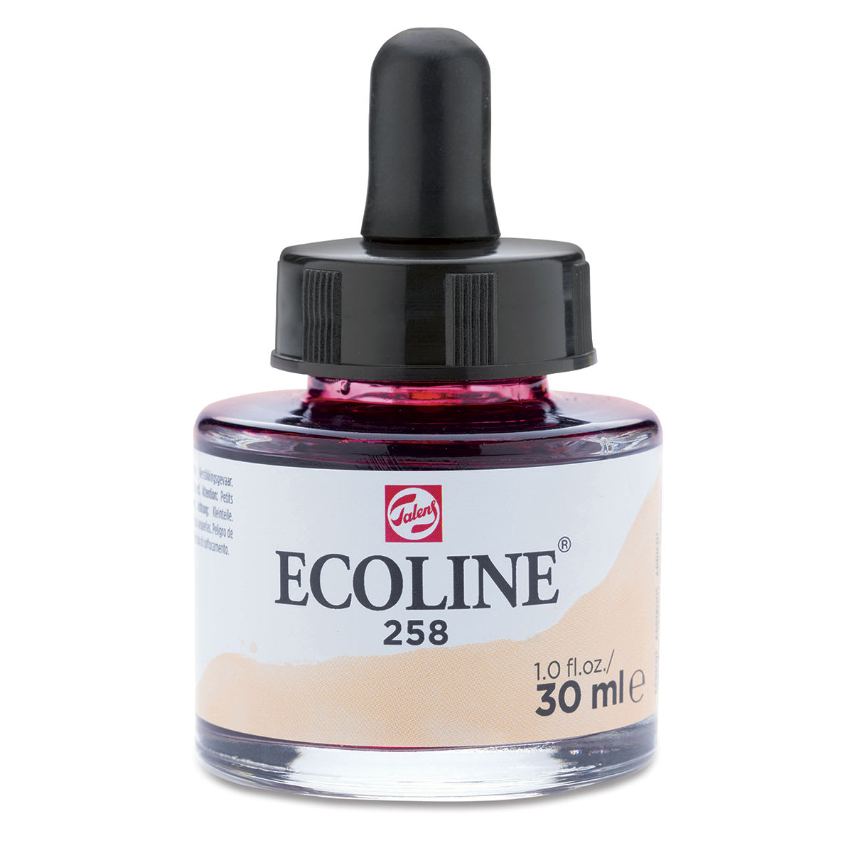 Ecoline Liquid Watercolor with Dropper - Front of 30 ml Apricot color