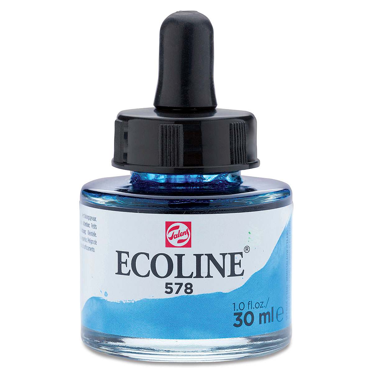 Ecoline Liquid Watercolor with Dropper - Sky Blue Cyan, 30 ml jar
