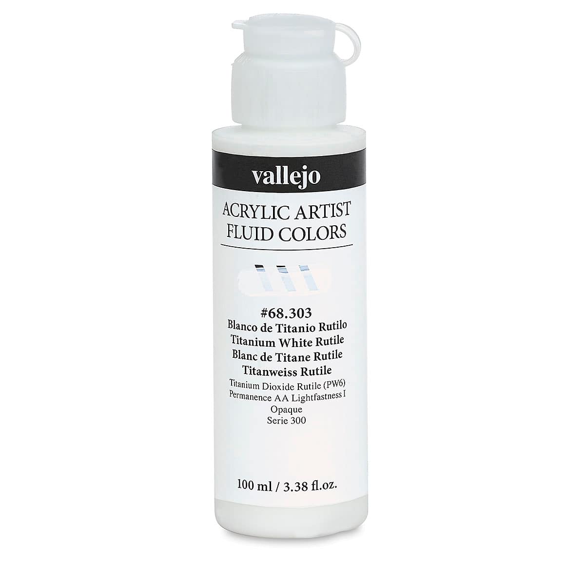 Vallejo Fluid Acrylic - Titanium White Rutile, 100 ml
