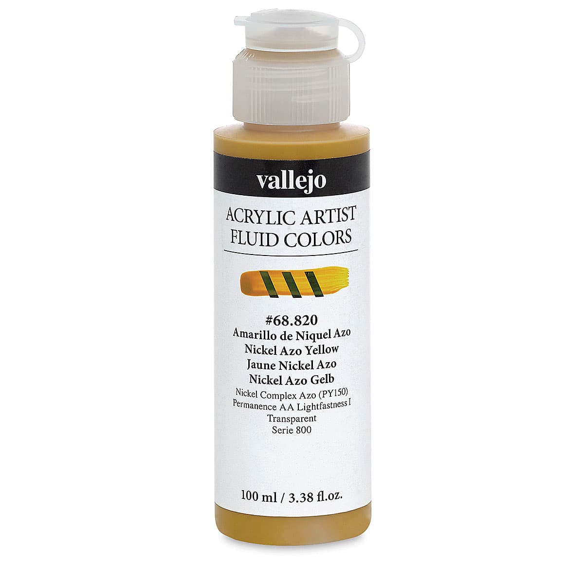 Vallejo Fluid Acrylic - Nickel Azo Yellow, 100 ml