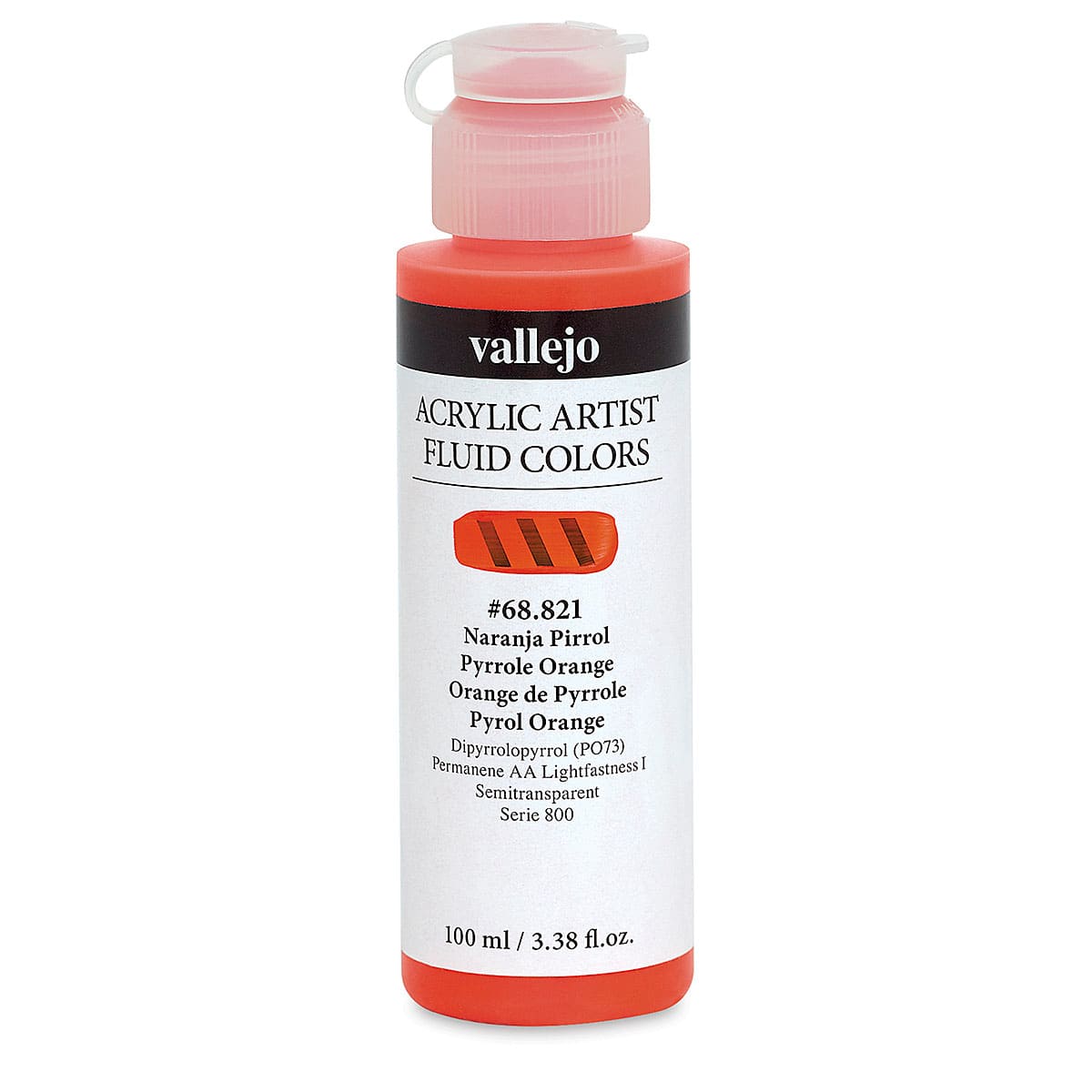Vallejo Fluid Acrylic - Pyrrole Orange, 100 ml