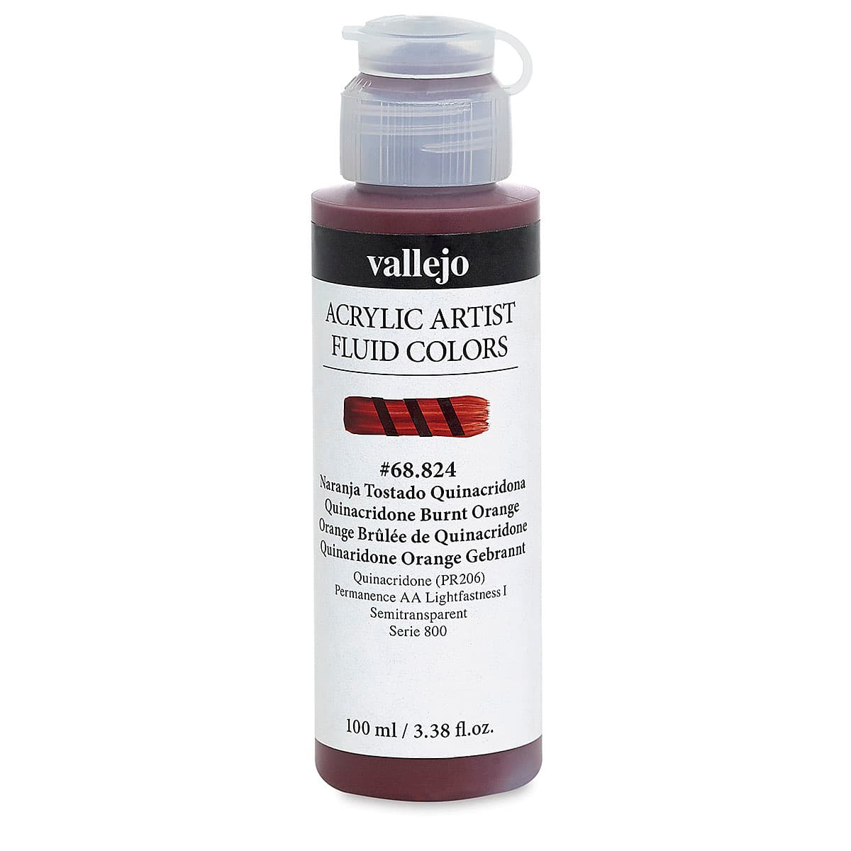 Vallejo Fluid Acrylic - Quinacridone Burnt Orange, 100 ml