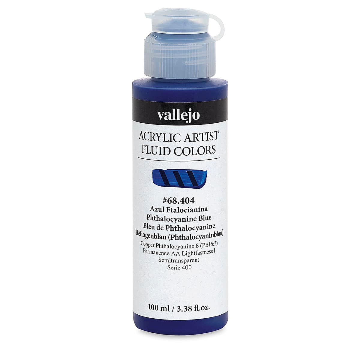 Vallejo Fluid Acrylic - Phthalocyanine Blue, 100 ml