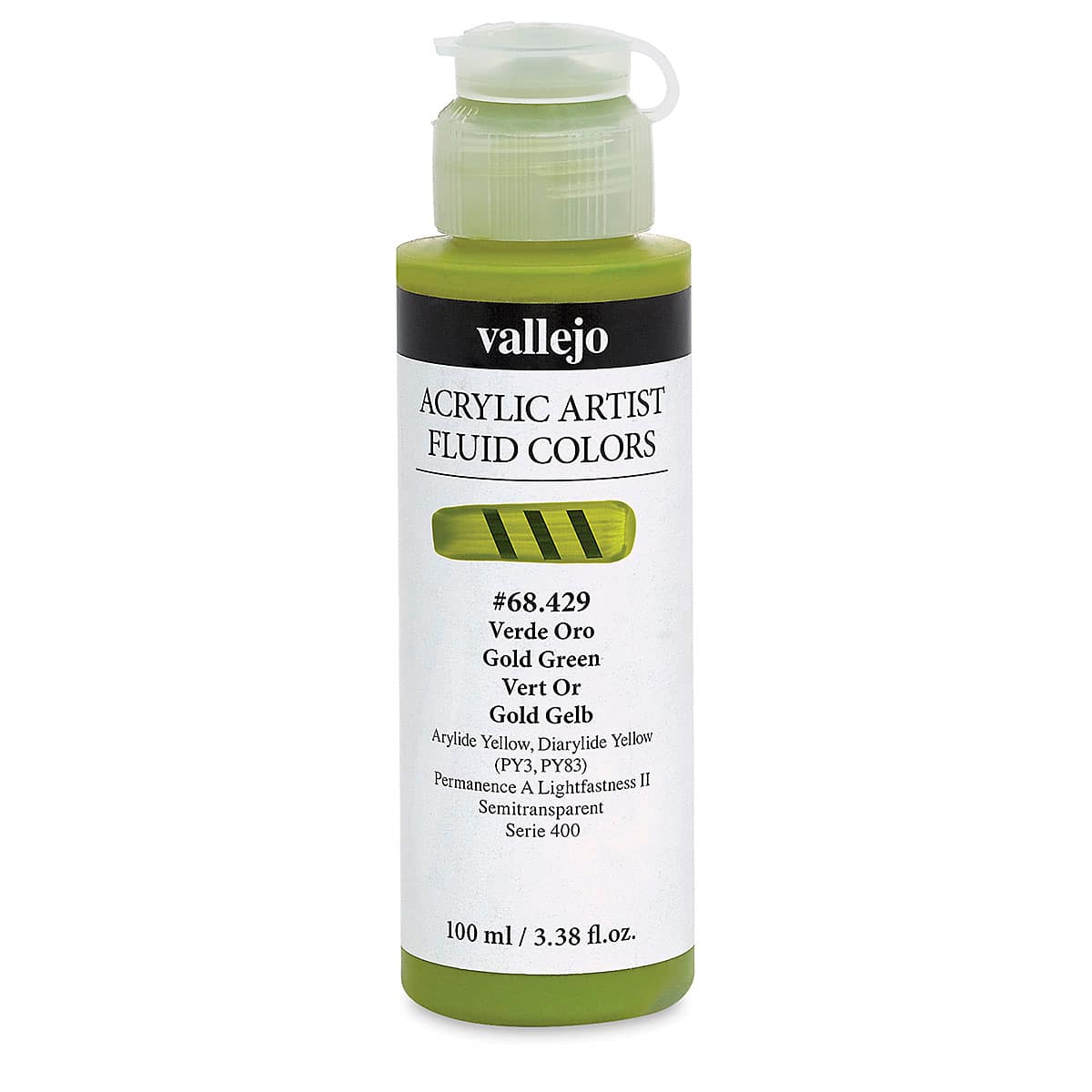 Vallejo Fluid Acrylic - Gold Green, 100 ml