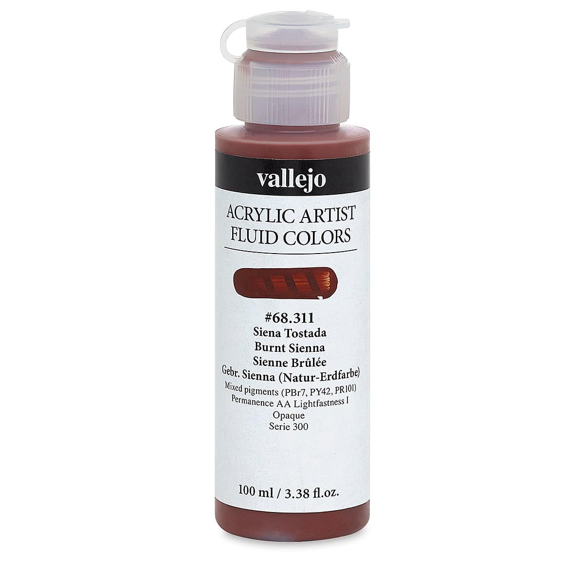 Vallejo Fluid Acrylic - Burnt Sienna, 100 ml