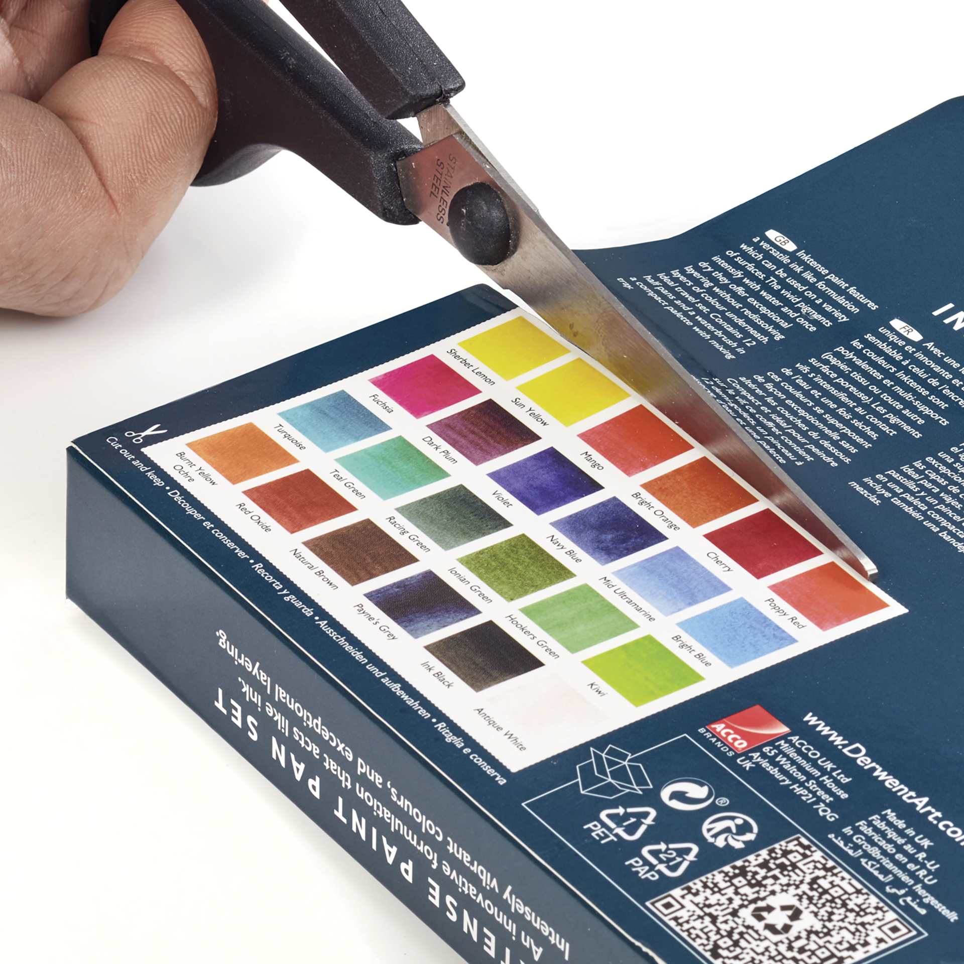 Color chart on the back of packaging can be removed for future reference.