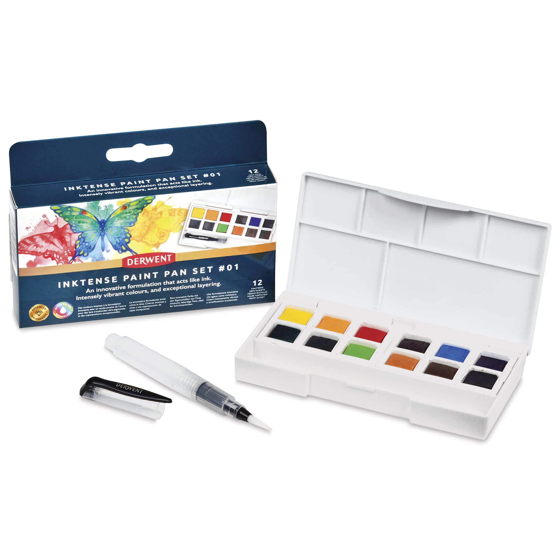 Derwent Inktense Paint Pan - Palette 01 Set of 12