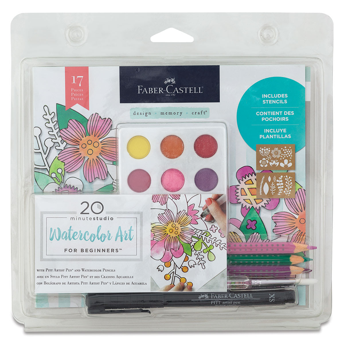 Faber-Castell Watercolor Art for Beginners Kit - Front of blister package