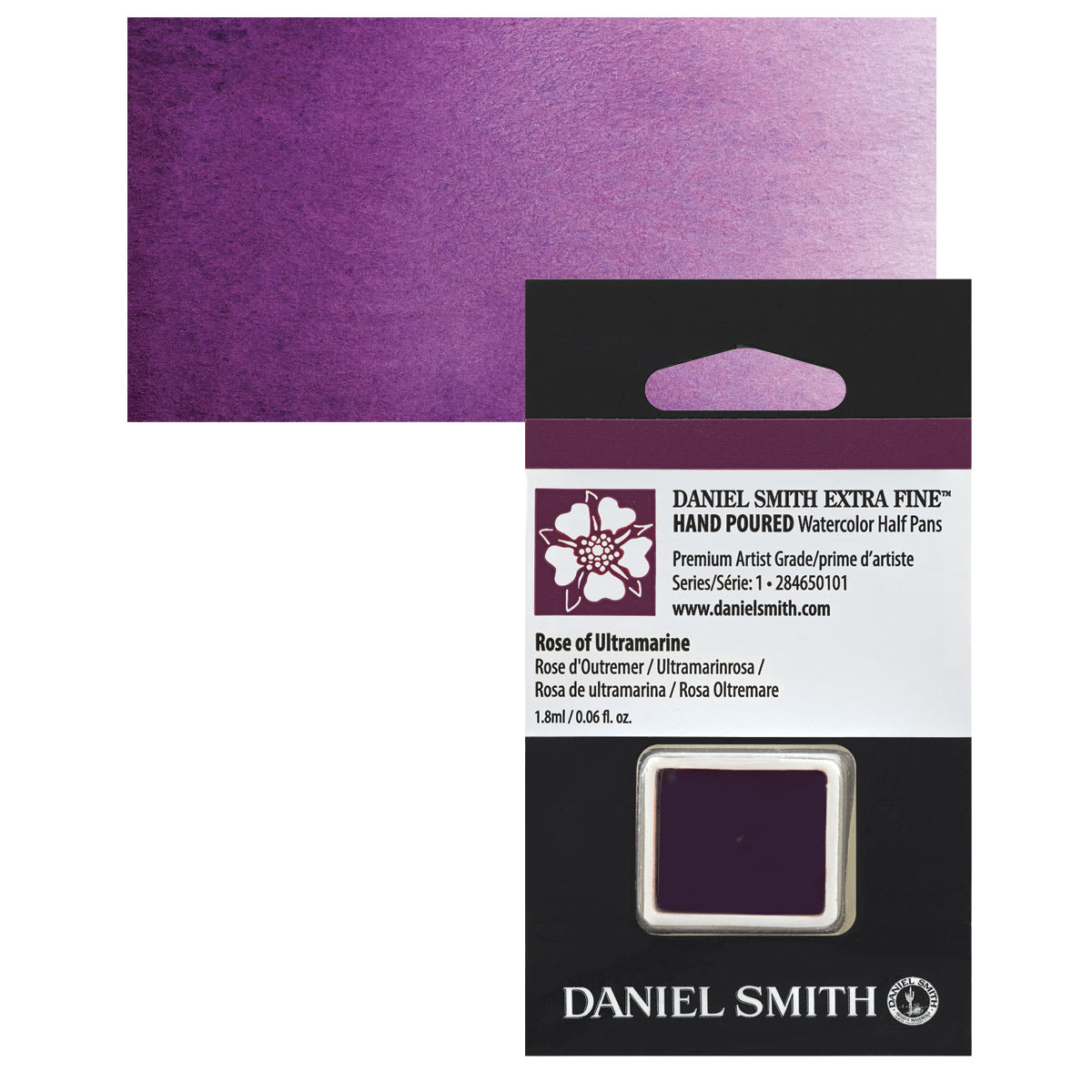 Daniel Smith Extra Fine Watercolor Half Pan - Rose of Ultramarine and swatch