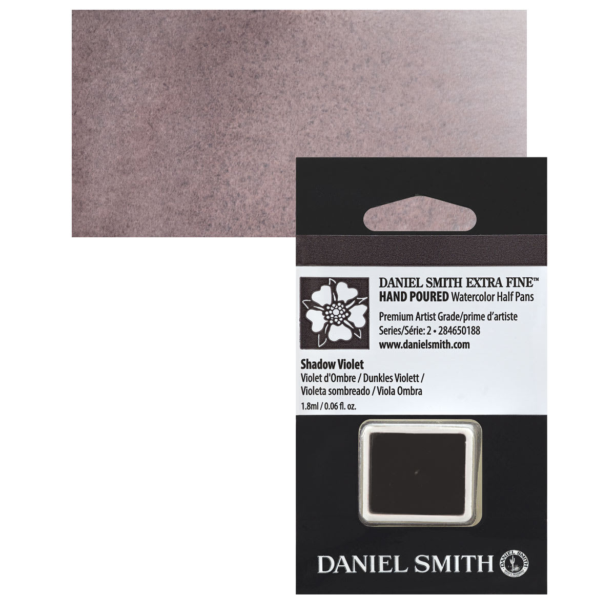 Daniel Smith Extra Fine Watercolor Half Pan - Shadow Violet and swatch