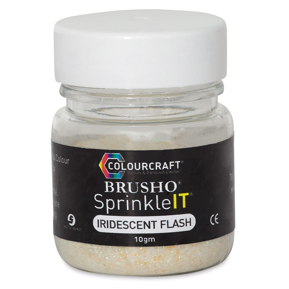 Brusho SprinkleIt - Front of Jar of Iridescent Flash