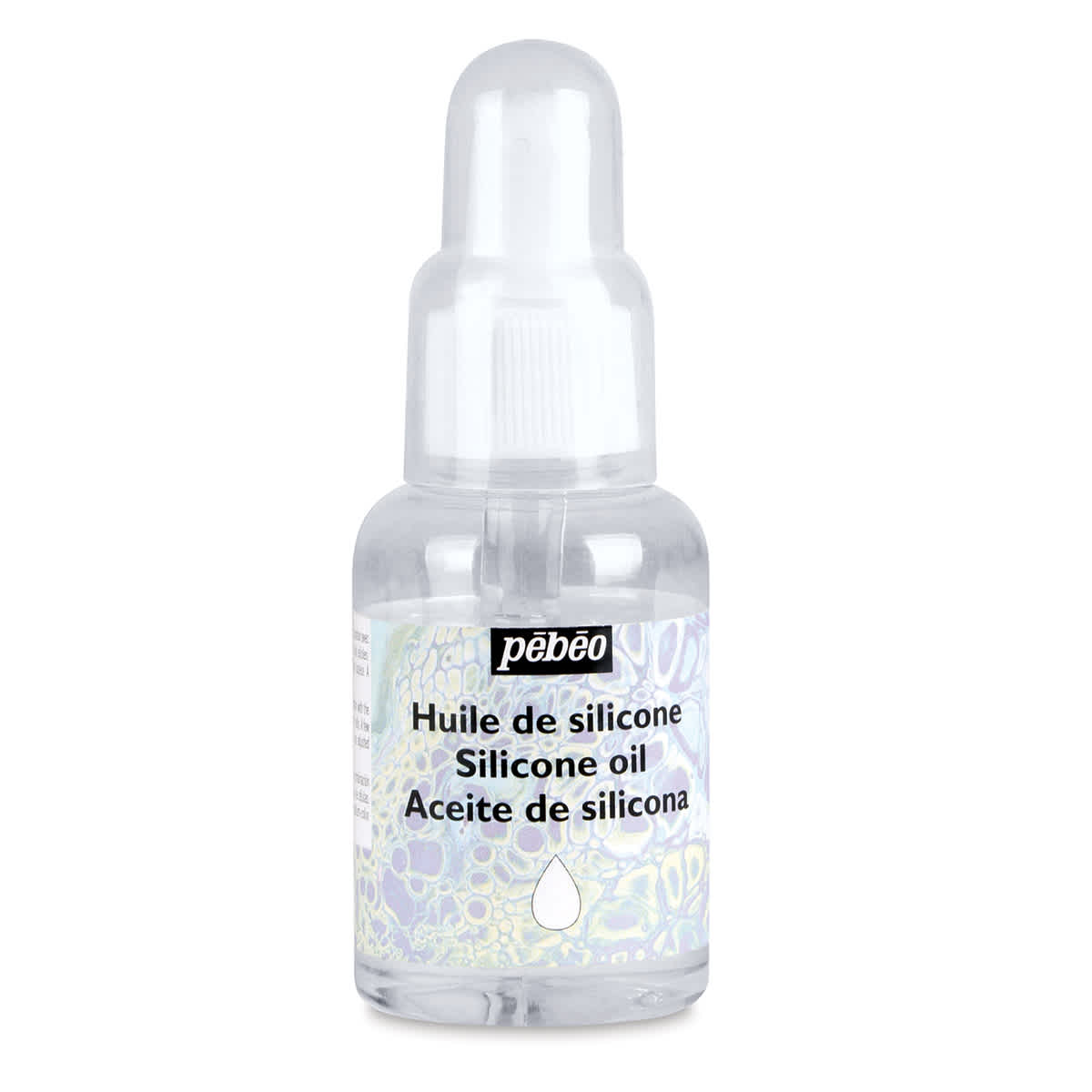 Pebeo Silicone Oil - Front of 50 ml bottle with dropper cap