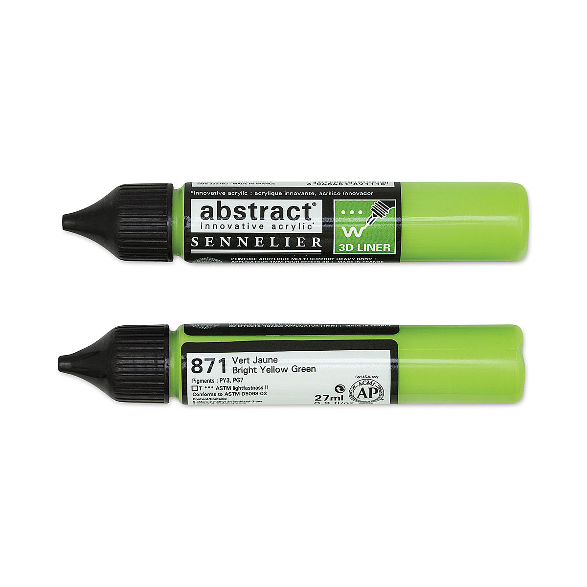 Sennelier Abstract 3D Liner - Bright Yellow Green, 27 ml