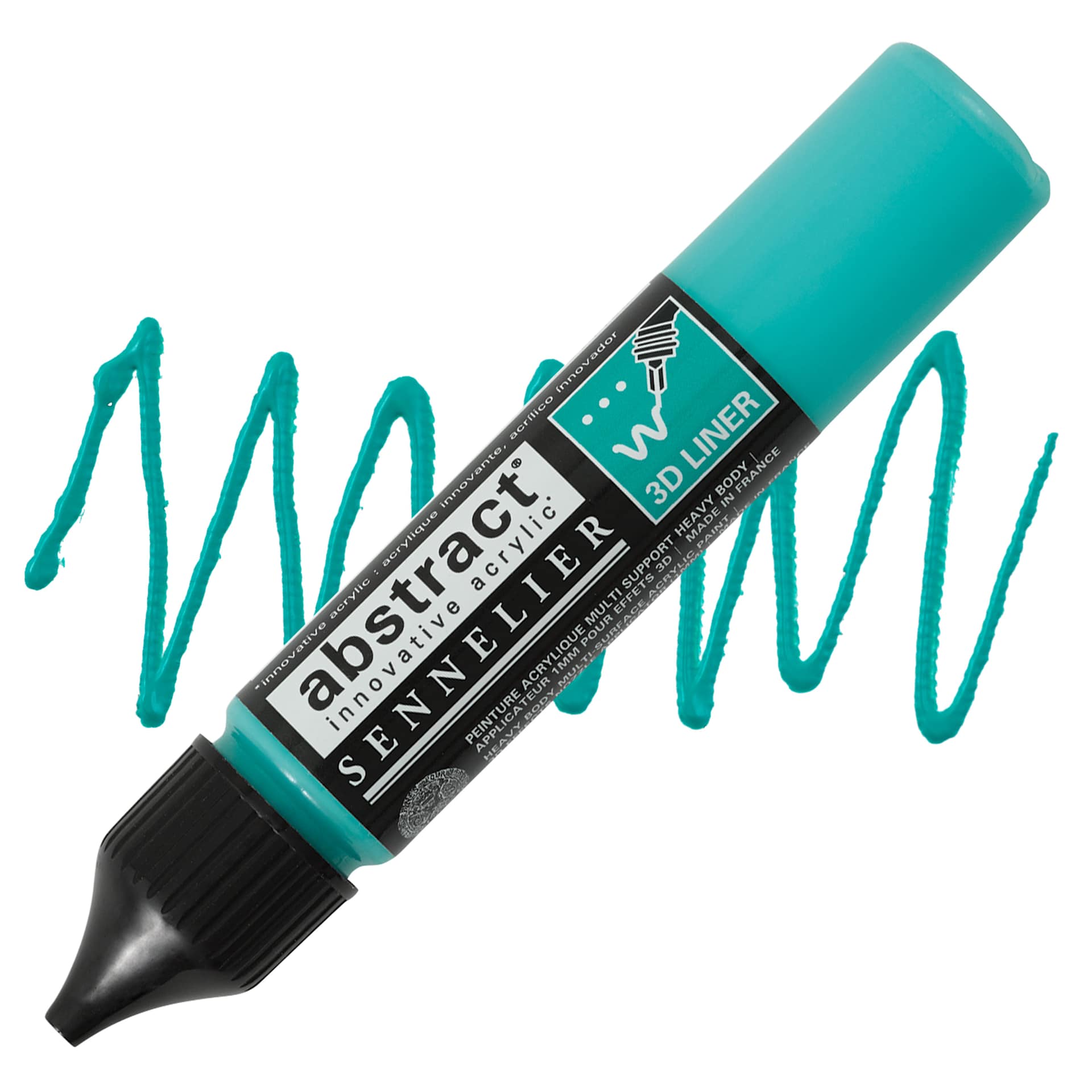 Sennelier Abstract 3D Liner - Turquoise, 27 ml bottle and swatch
