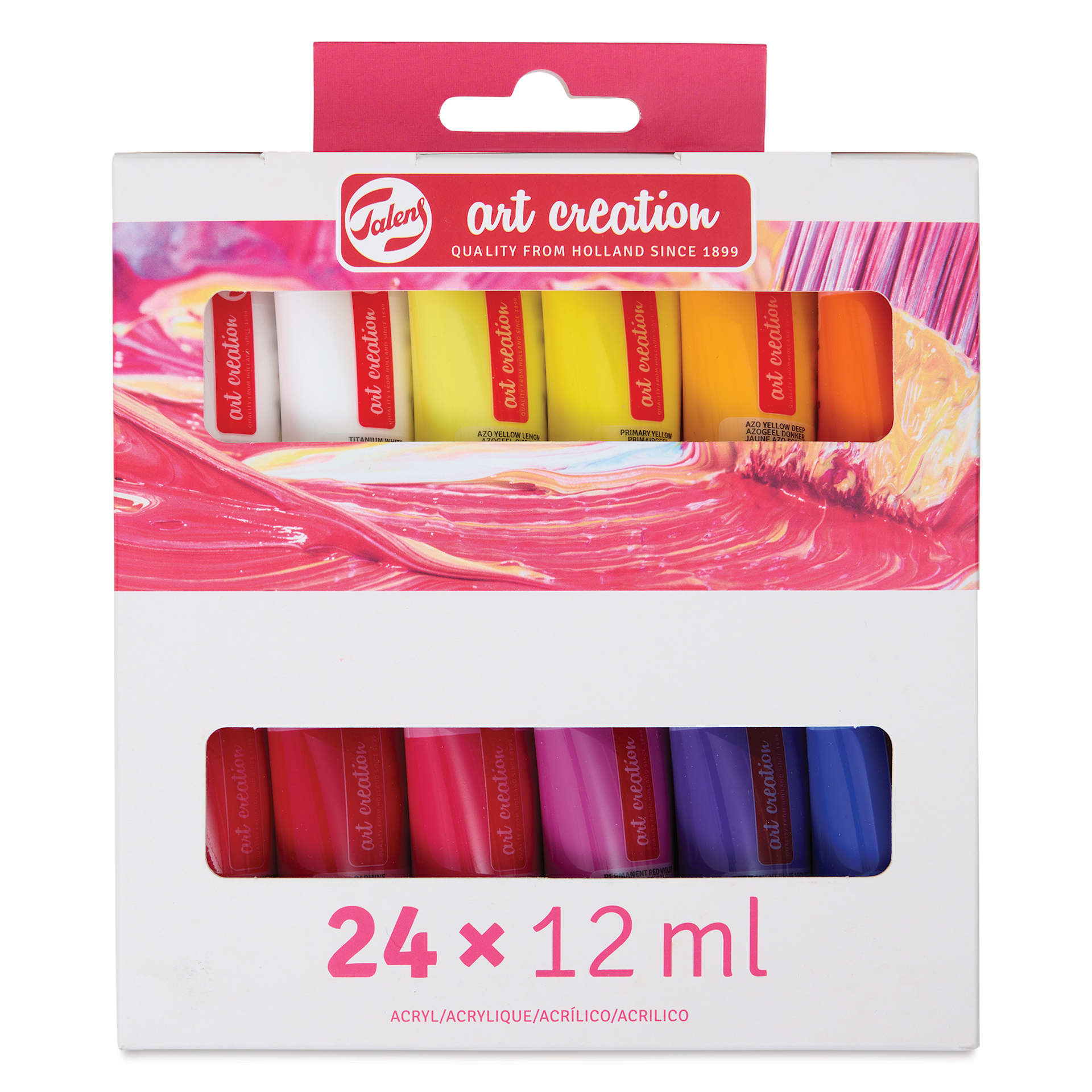 Talens Art Creation Acrylic Set - Set of 24, 12 ml tubes, Assorted, front of packaging