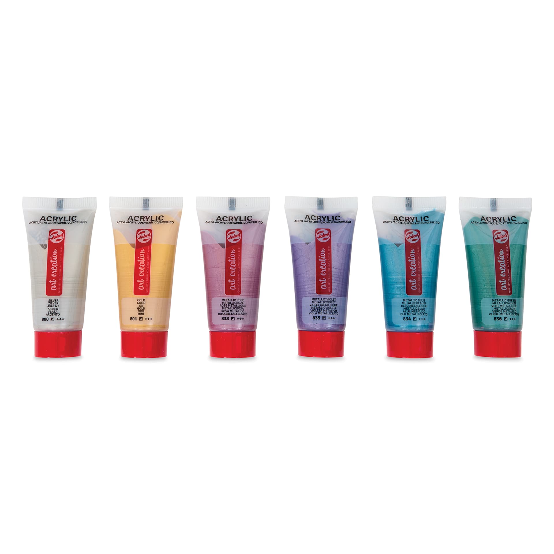 Talens Art Creation Acrylics - Set of 6, Metallic, 12 ml Tubes