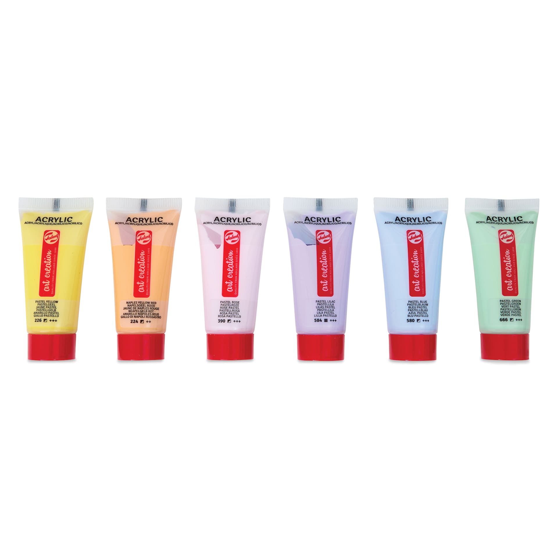 Talens Art Creation Acrylics - Set of 6, Pastel, 12 ml Tubes