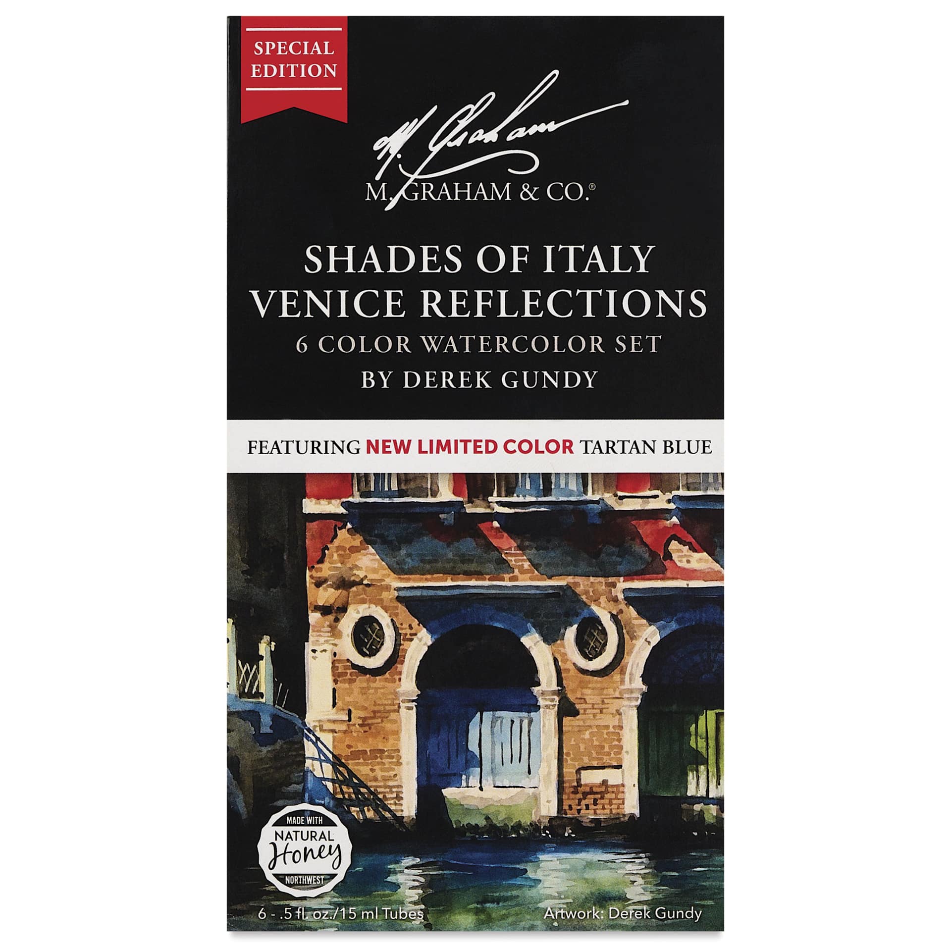 M. Graham Artists' Watercolors - Set of 6, Shades of Italy Venice Reflections front of package
