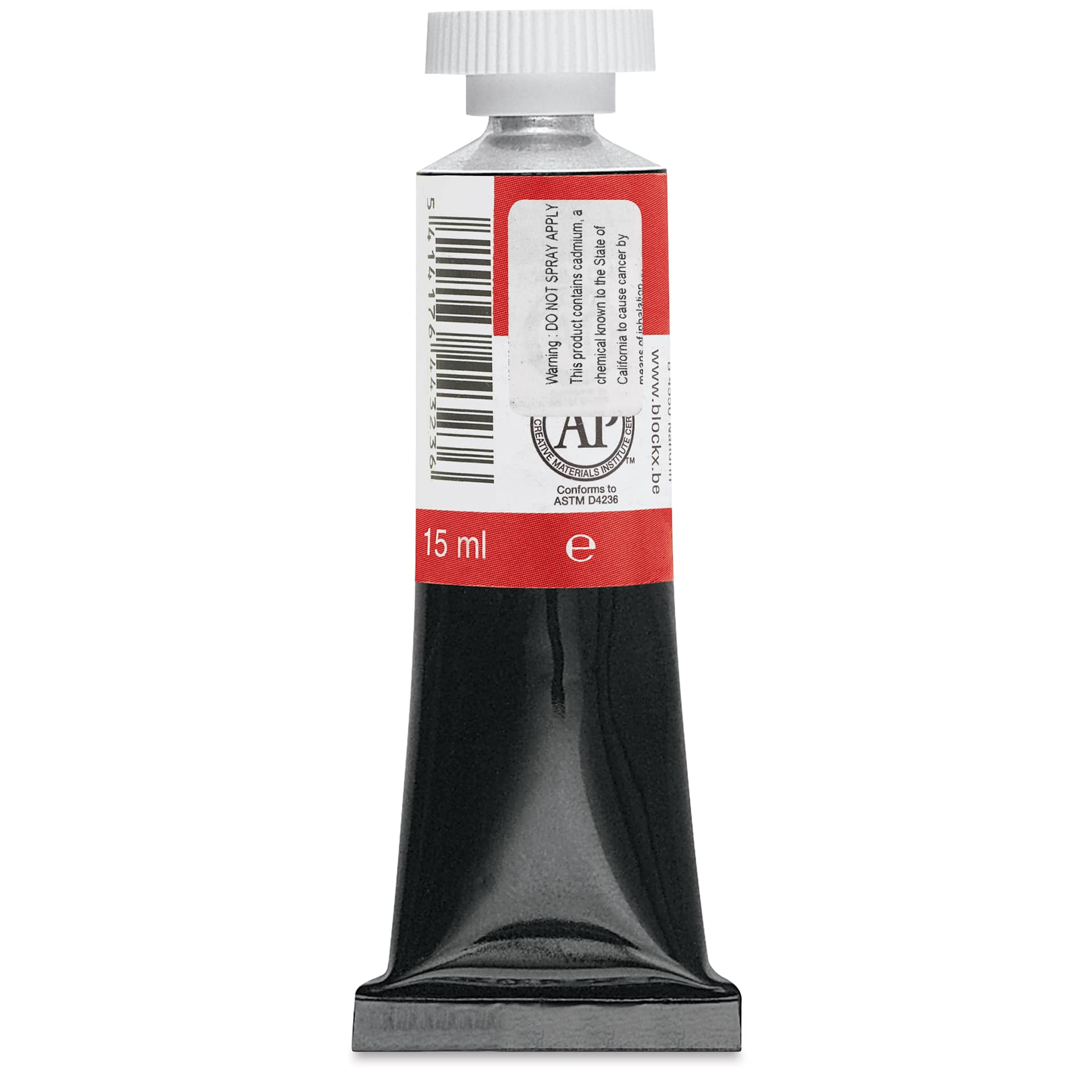Blockx Artists' Watercolor - Cadmium Red, 15 ml tube back