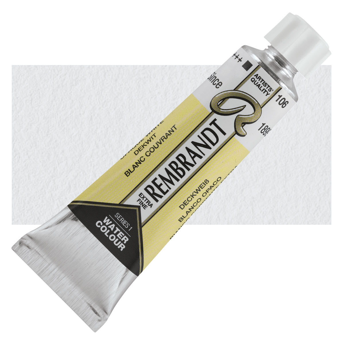 Rembrandt Artist Watercolor - White Extra Opaque, 10 ml tube and swatch