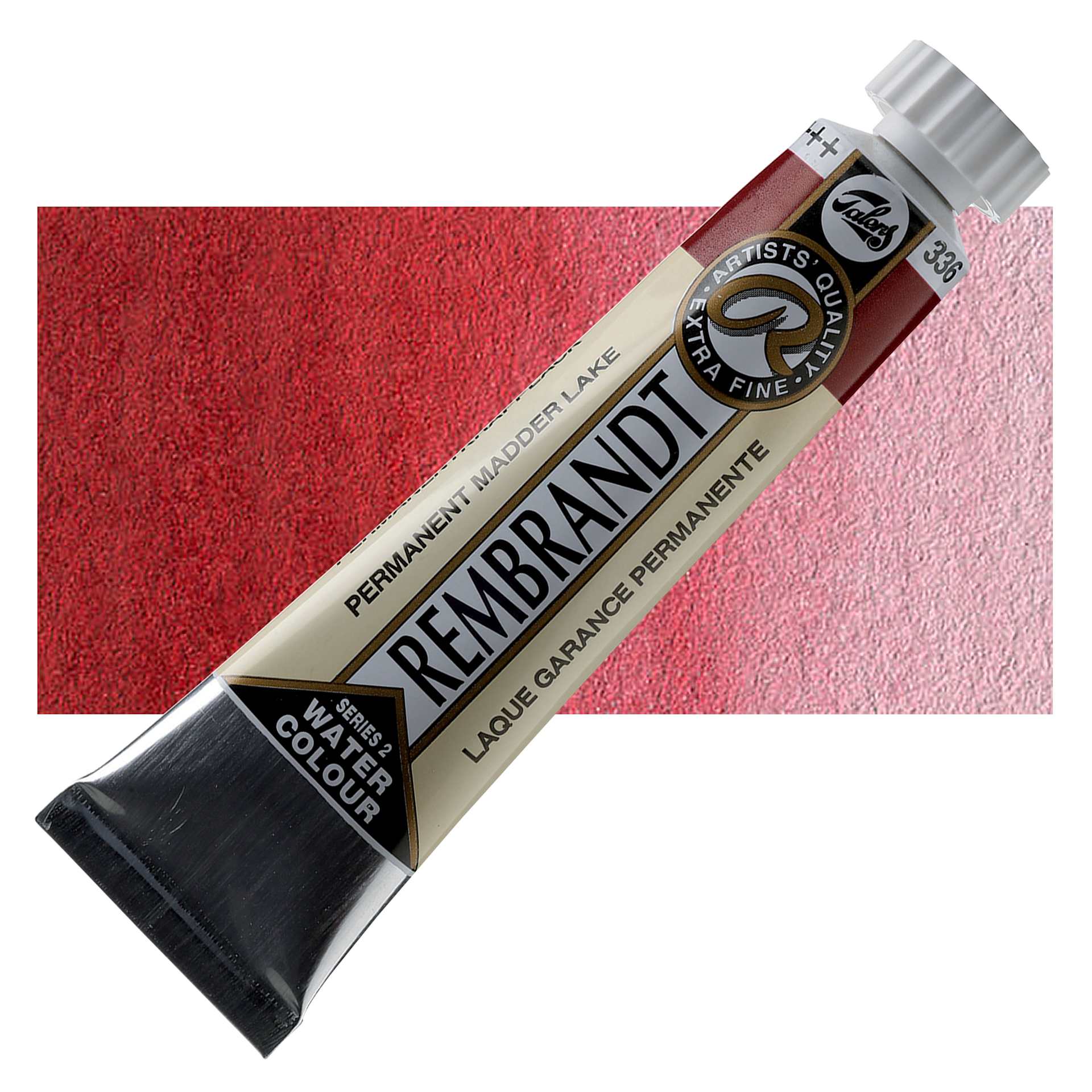 Rembrandt Artist Watercolor - Permanent Madder Lake, 20 ml tube and swatch