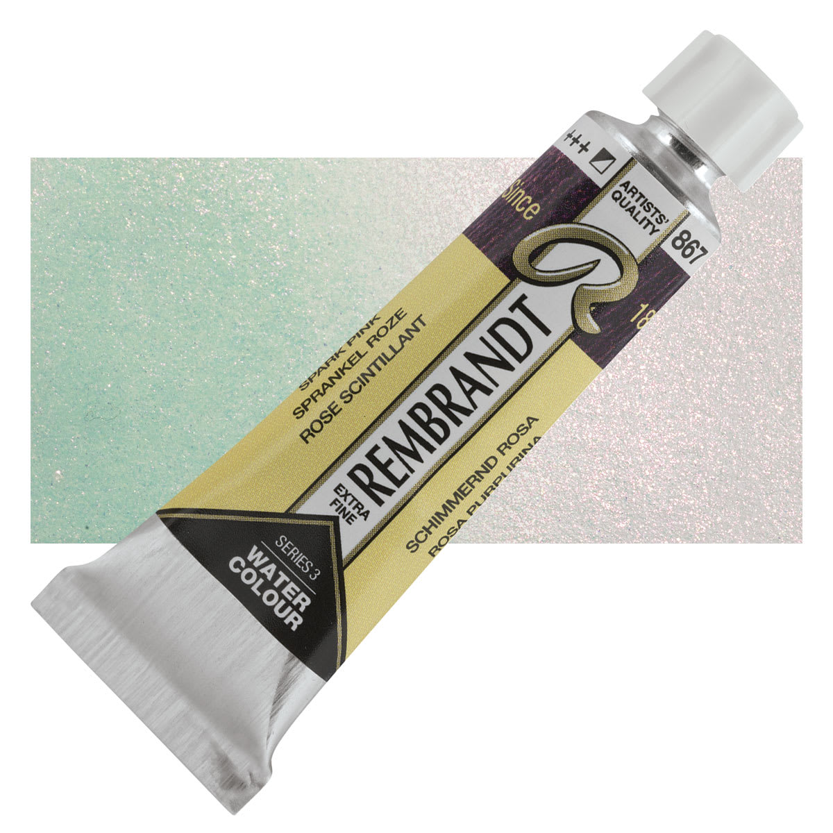 Rembrandt Artist Watercolor - Spark Pink, 10 ml tube and swatch
