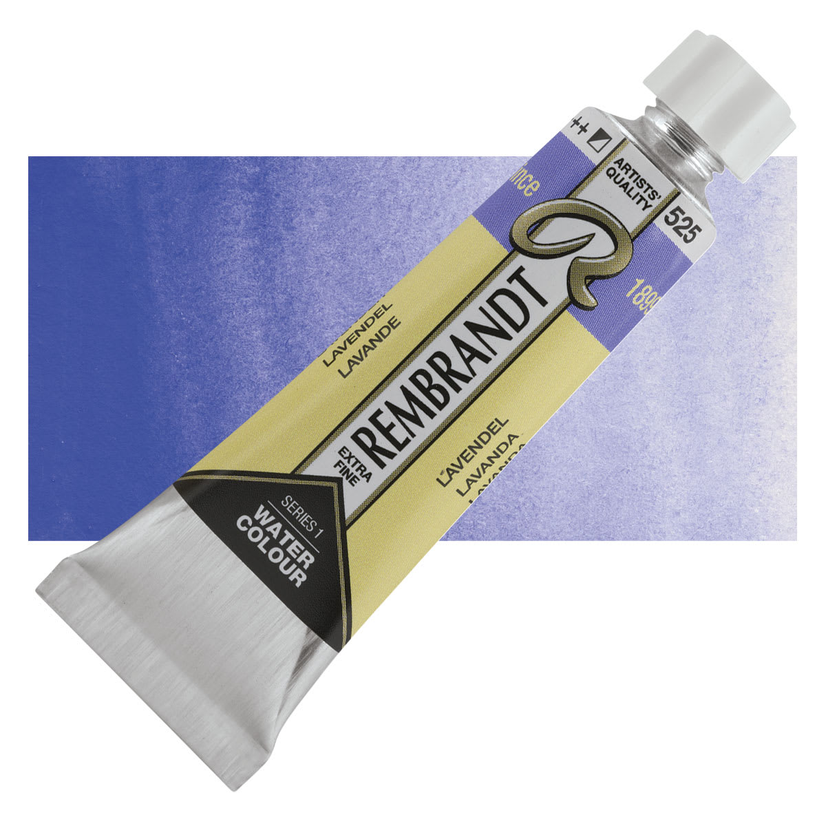 Rembrandt Artist Watercolor - Lavender, 10 ml tube and swatch
